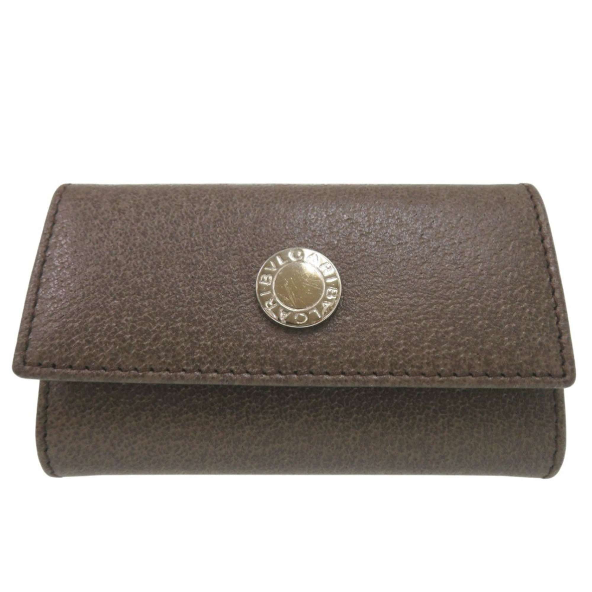 Unused Bvlgari 6-Key Case, Brown Leather, 0446 BVLGARI