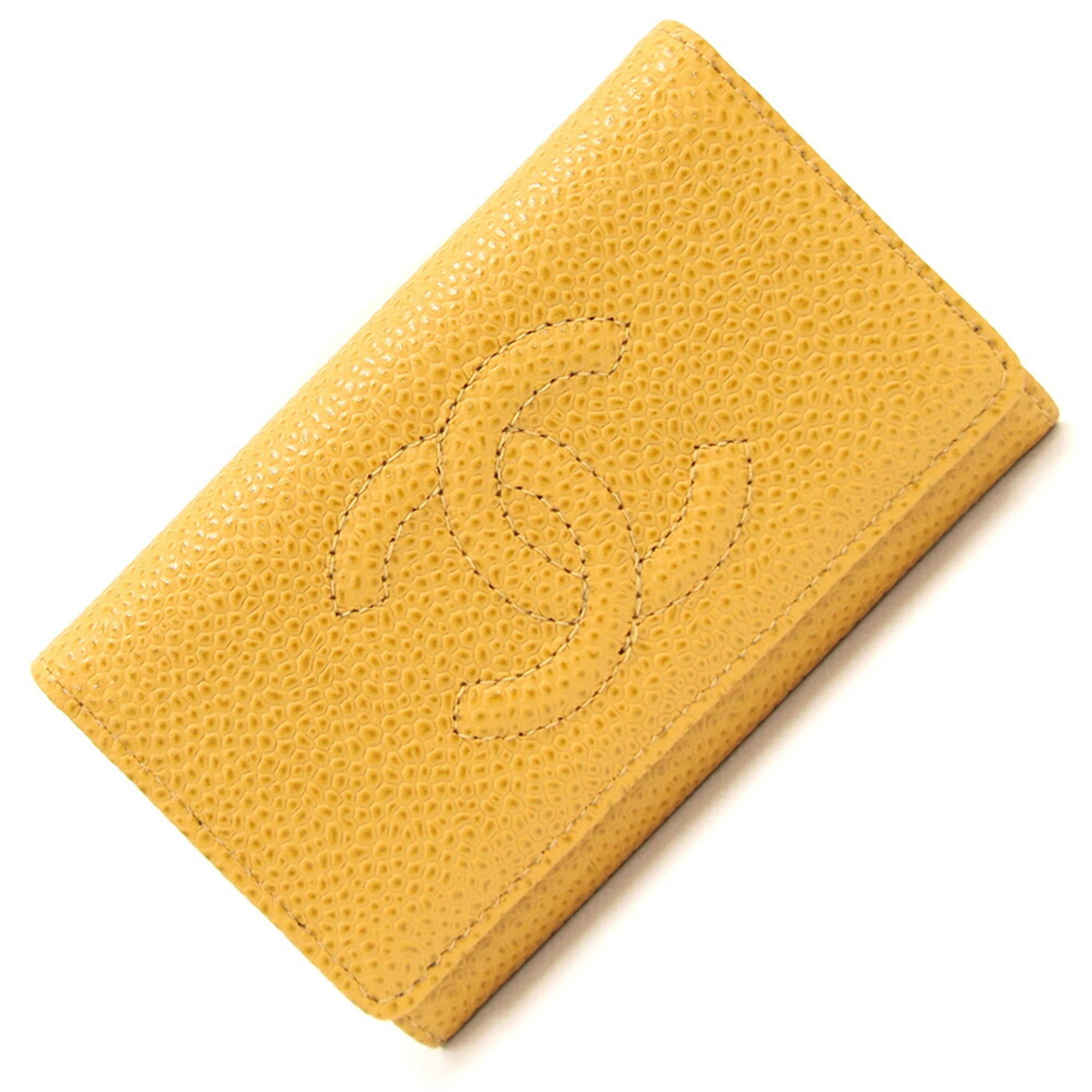 Chanel 6-ring key case with Coco Mark A13502 Yellow Caviar skin Keys Women’s CHANEL