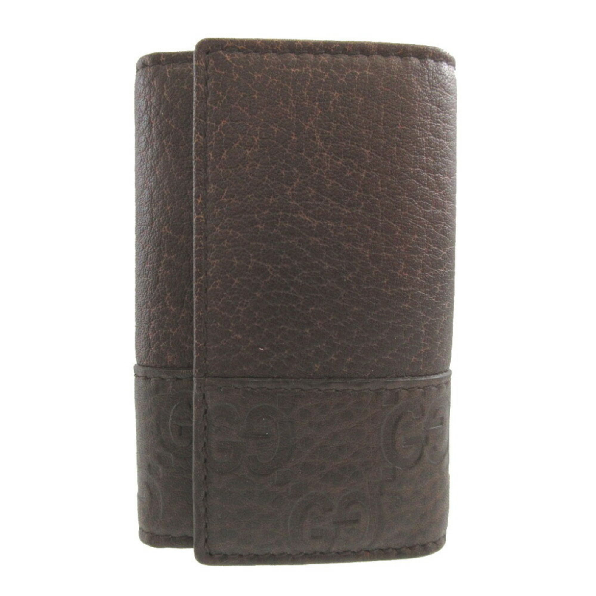Gucci Guccissima 256433 Leather Brown 6-ring Key Case 1431GUCCI