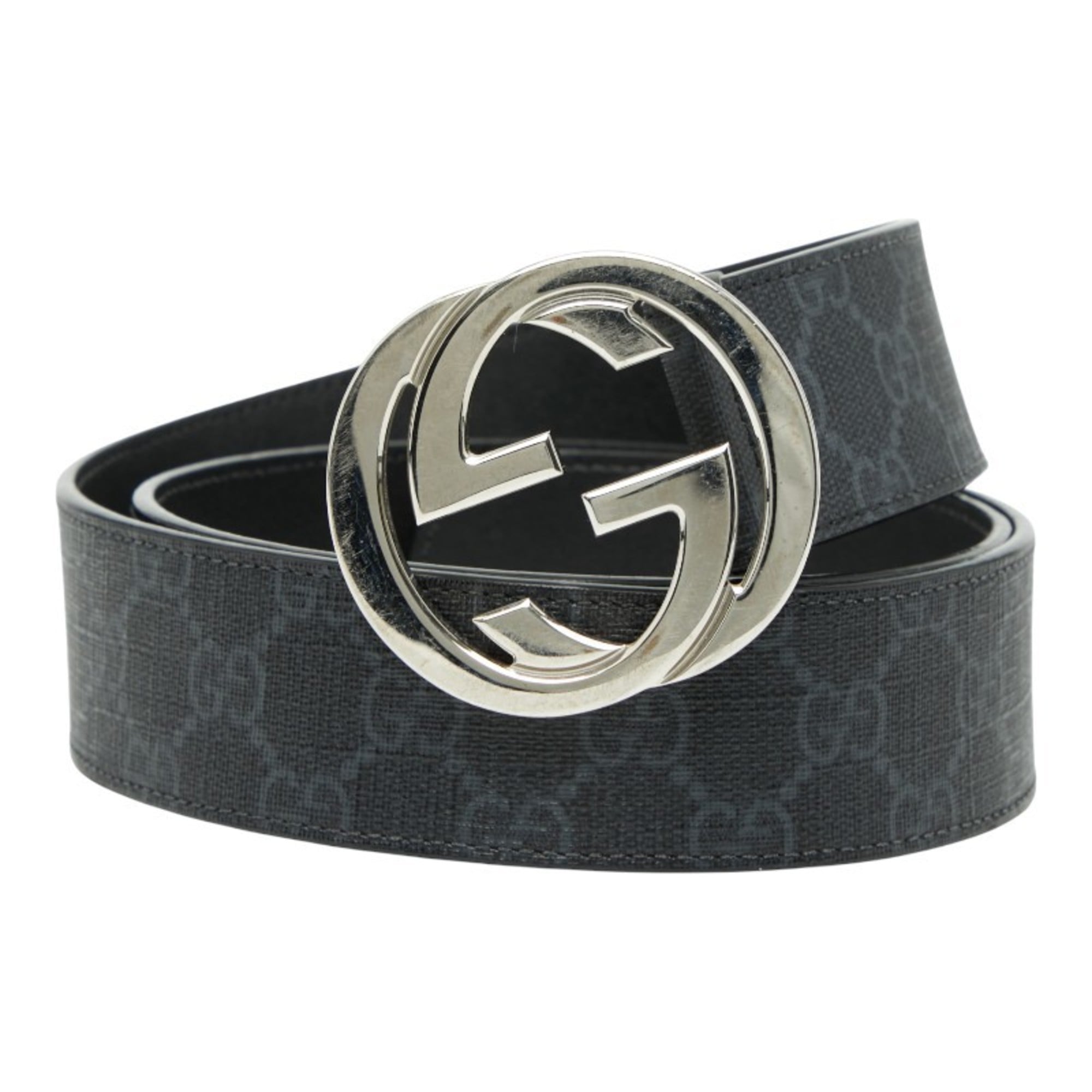 Gucci GG Supreme Belt Size: 95 38 411924 Black Gray Men’s GUCCI