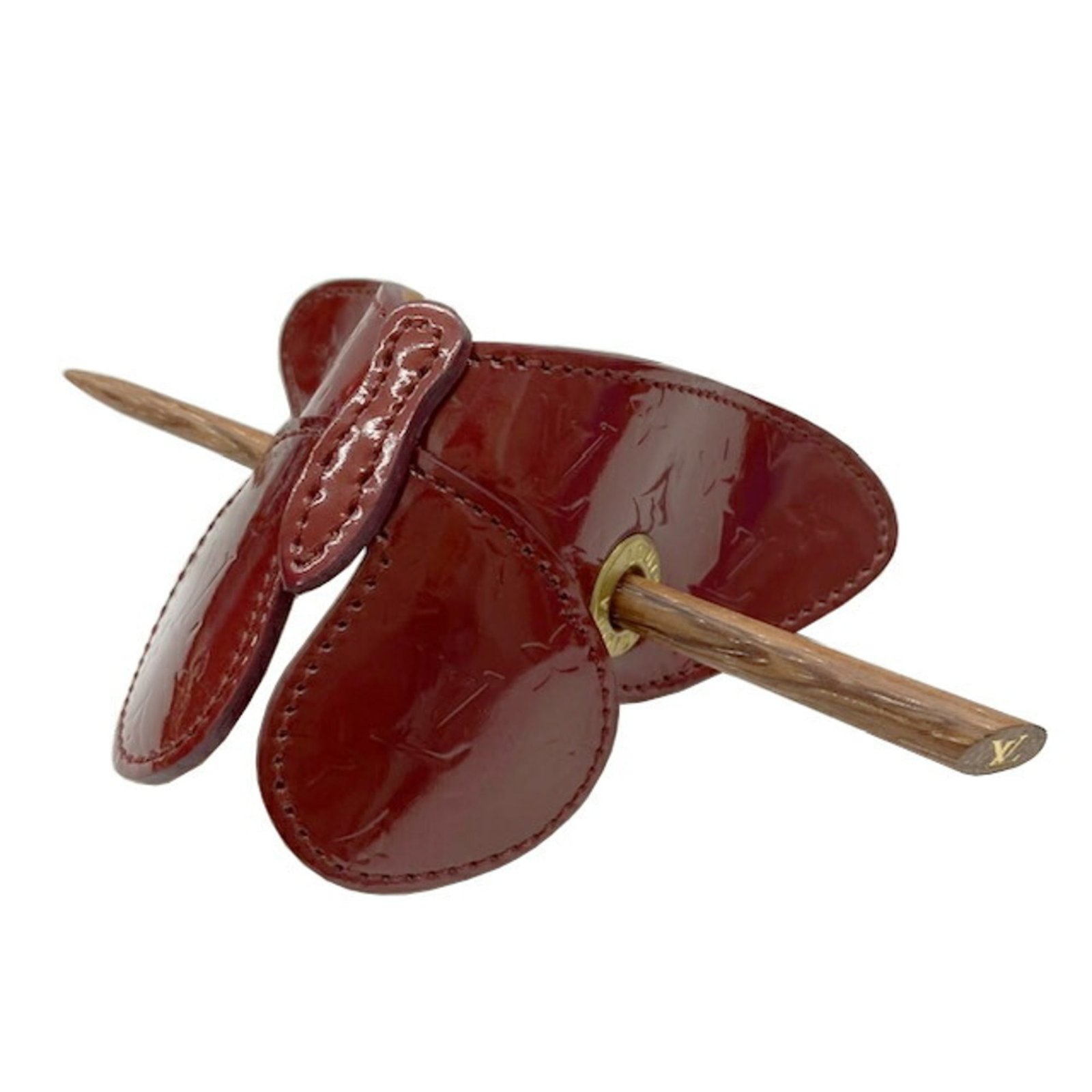 LOUIS VUITTON Papillon Vernis Barrette M92266 TH0012 Butterfly Hair Accessory for Women