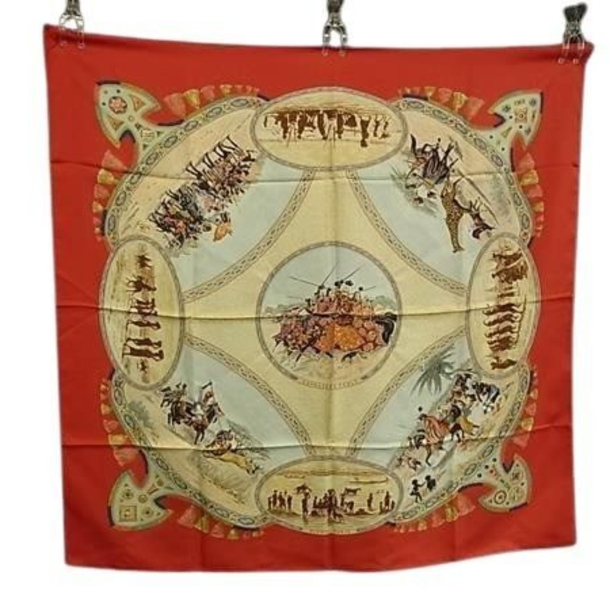 HERMES Scarf/Muffler CarrÃ© 90 Multicolor Silk Women’s CAVALIERS PEULS