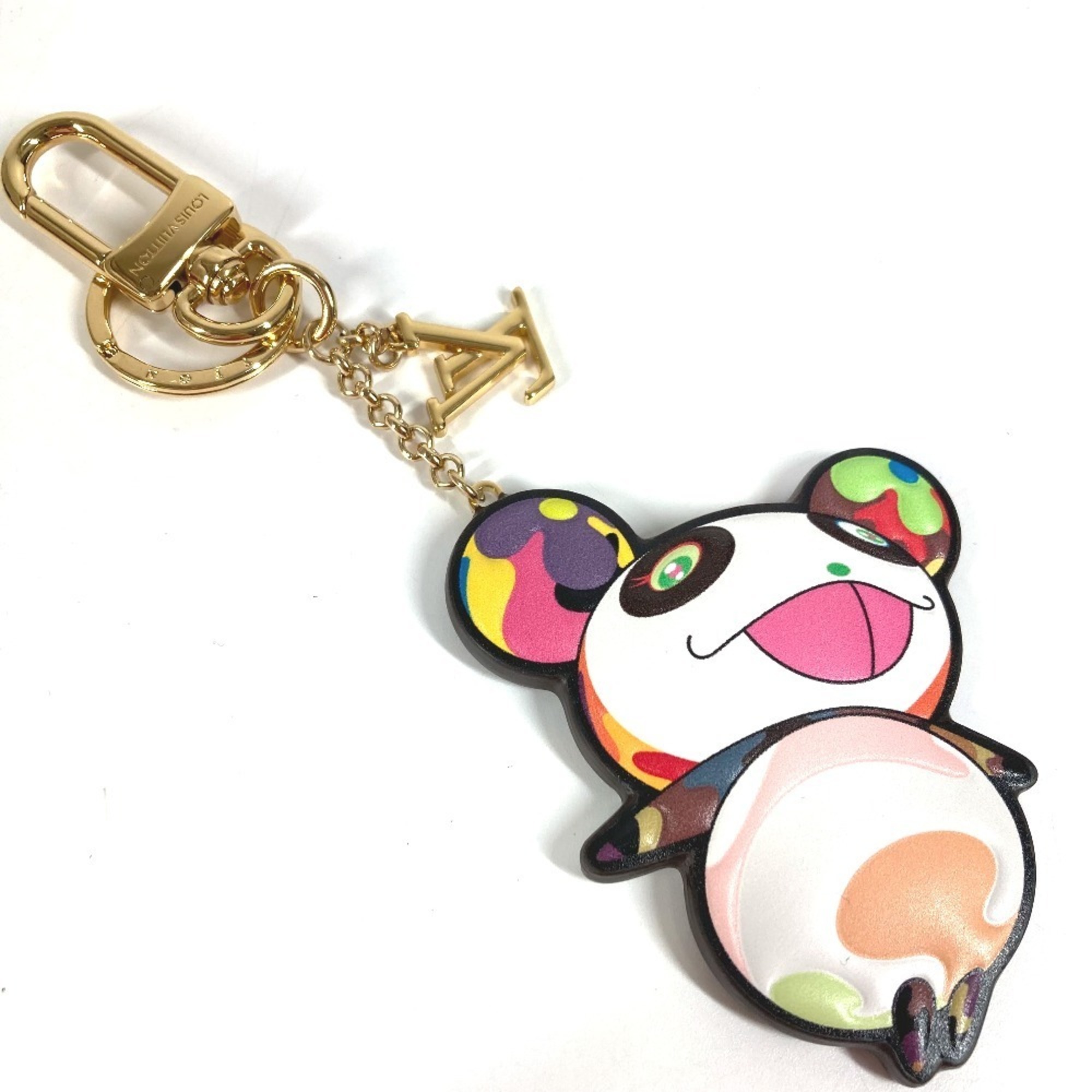 LOUIS VUITTON M02467 Monogram LVÃ—TM Superflat Keychain Bag Charm, featuring the Murakami Panda design by Takashi Murakami. This women’s Canvas bag is in brown and like new.