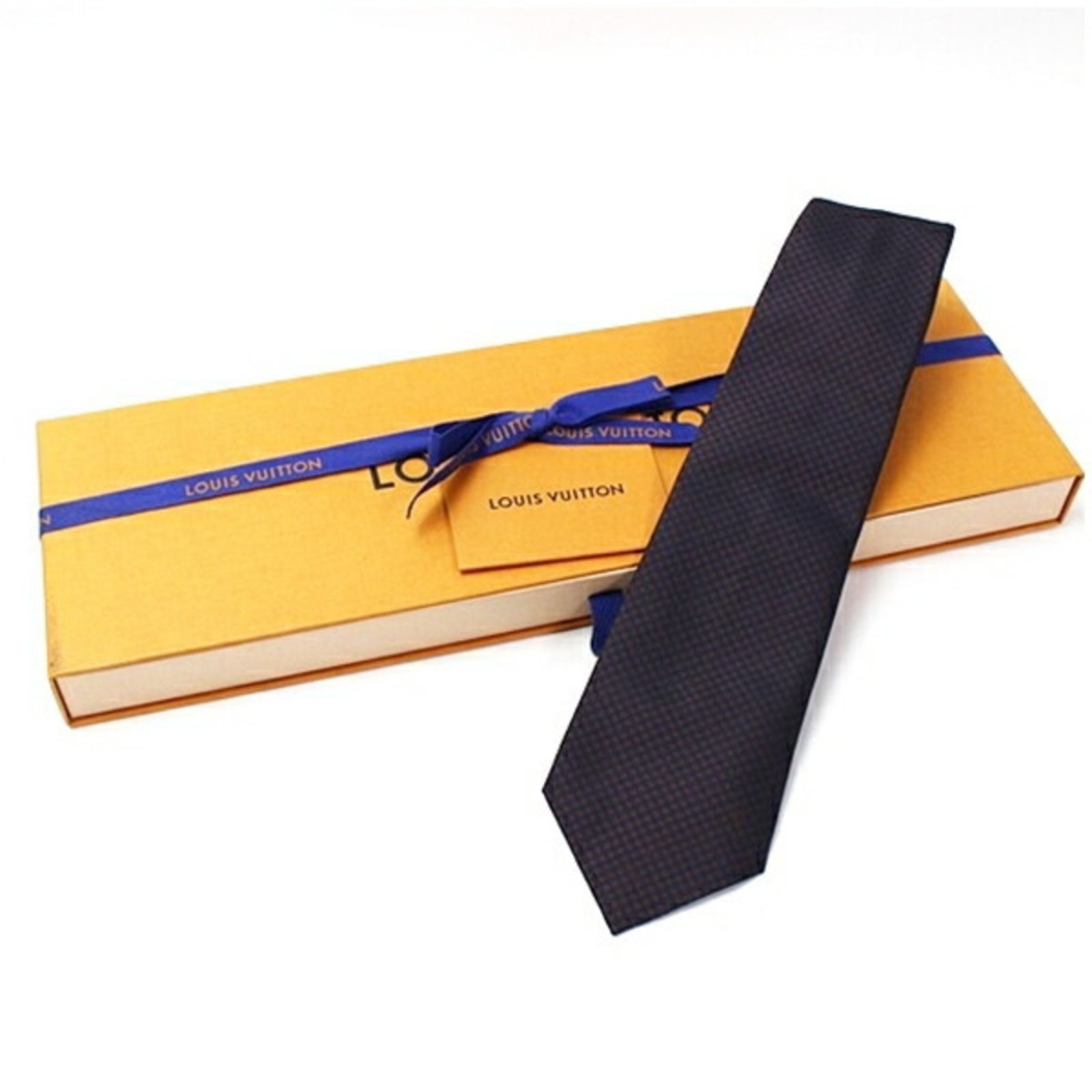 Louis Vuitton Silk Checkered Tie for Men, Slim Fit