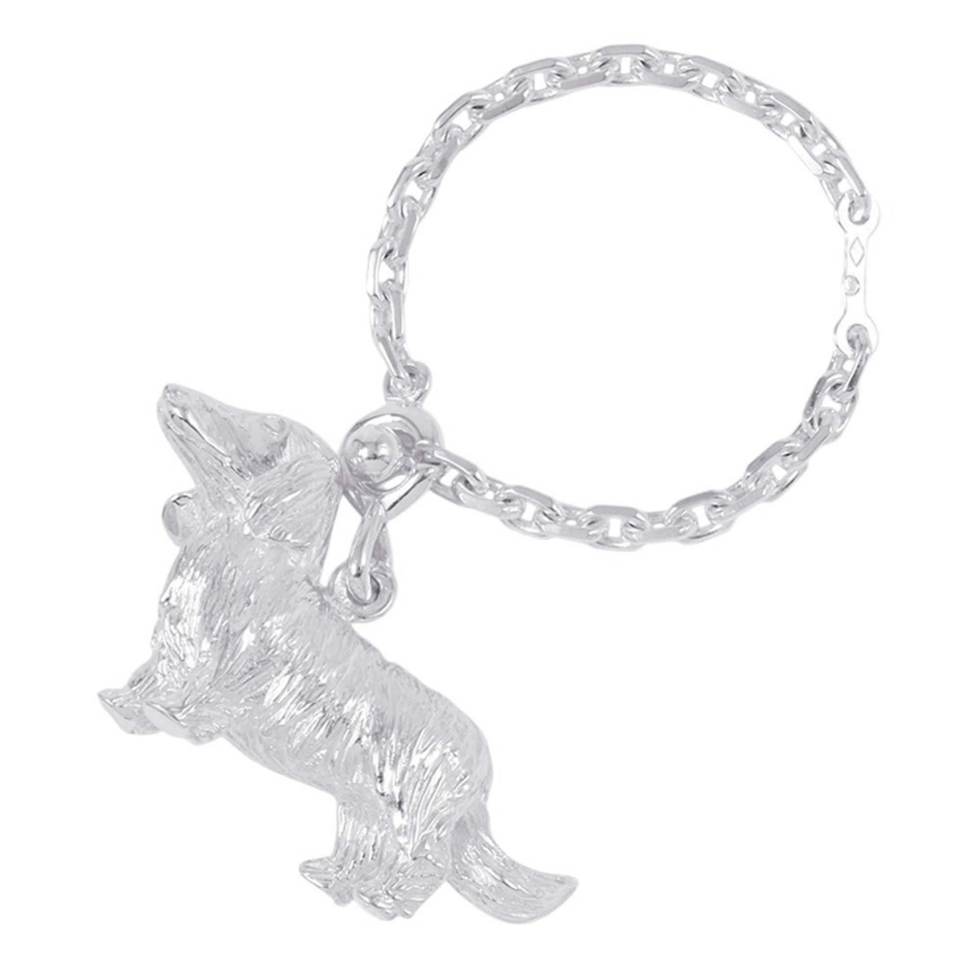 Hermes Charm Dog Horse SV925 Silver HERMES Keychain Dachshund