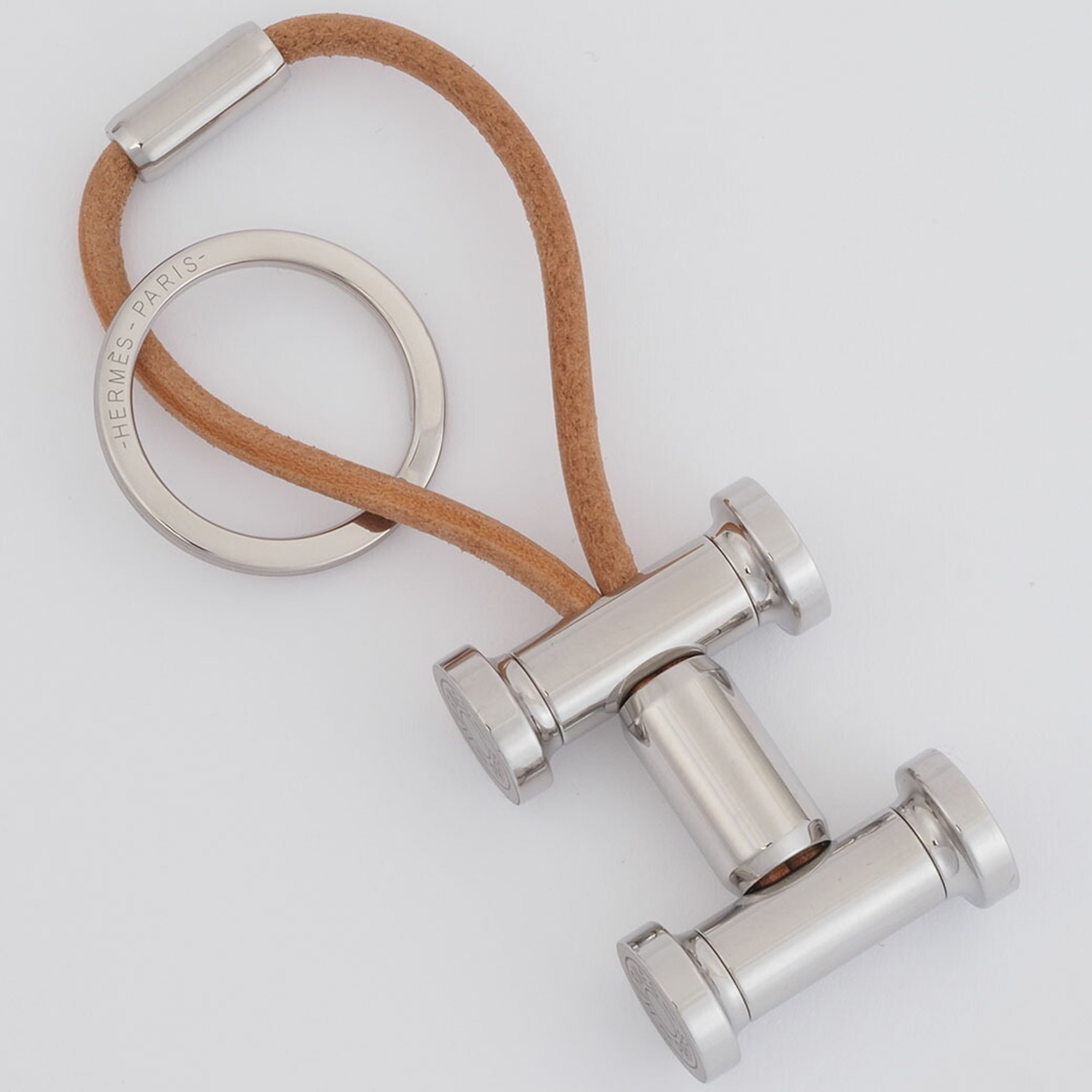 Hermes Keychain “Mobile H” Key Ring Beige | Silver H077361FJ00 Women’s HERMES