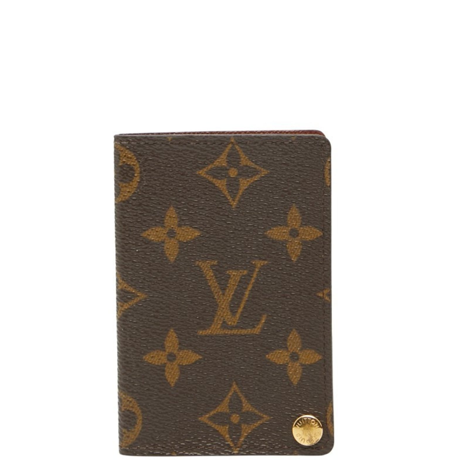 Louis Vuitton Monogram Porte Carte Credit Pression Business Card Case M60937 Brown Leather Women’s LOUIS VUITTON