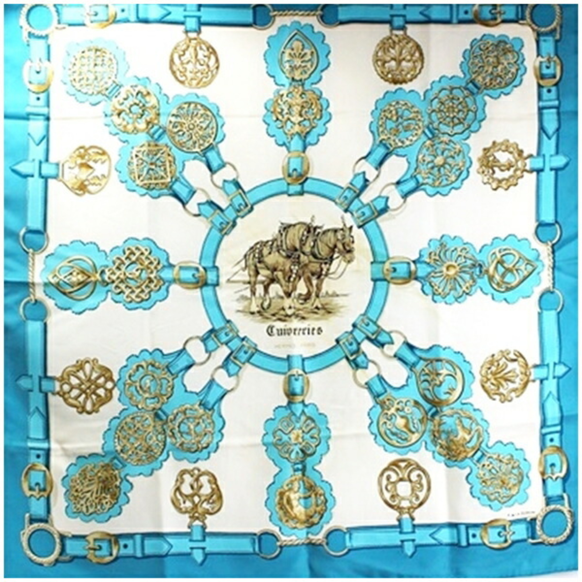 Hermes scarf muffler Carre 90 cuiveeries copperwork HERMES women’s