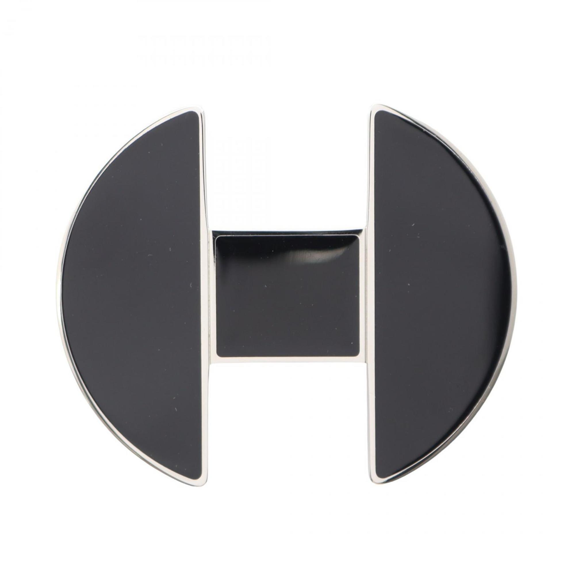 Hermes HermÃ¨s H motif hair accessory, barrette, stainless steel, women’s, black, silver