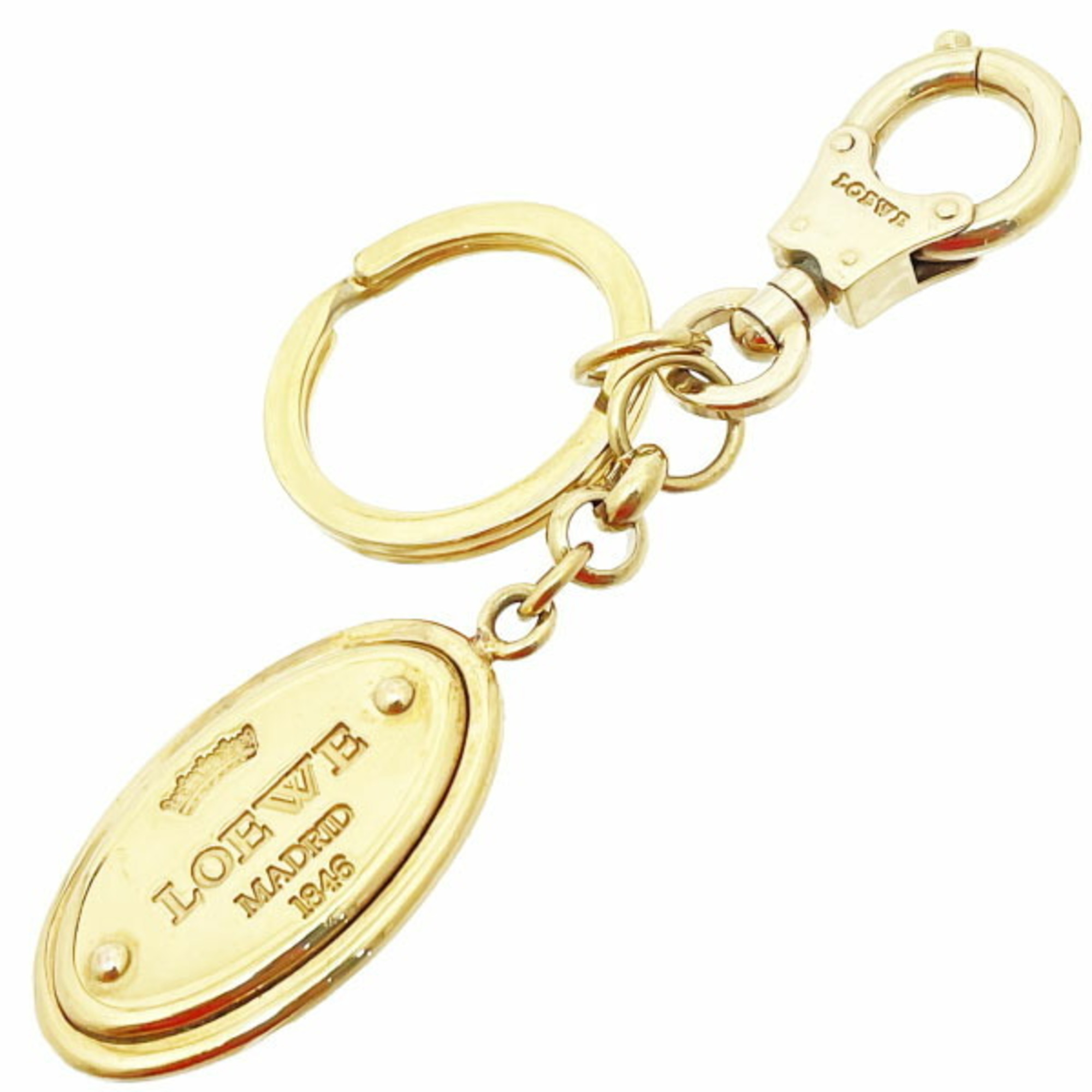 LOEWE Key Holder Plate Charm Oval Ring Hook Bag SS-15326