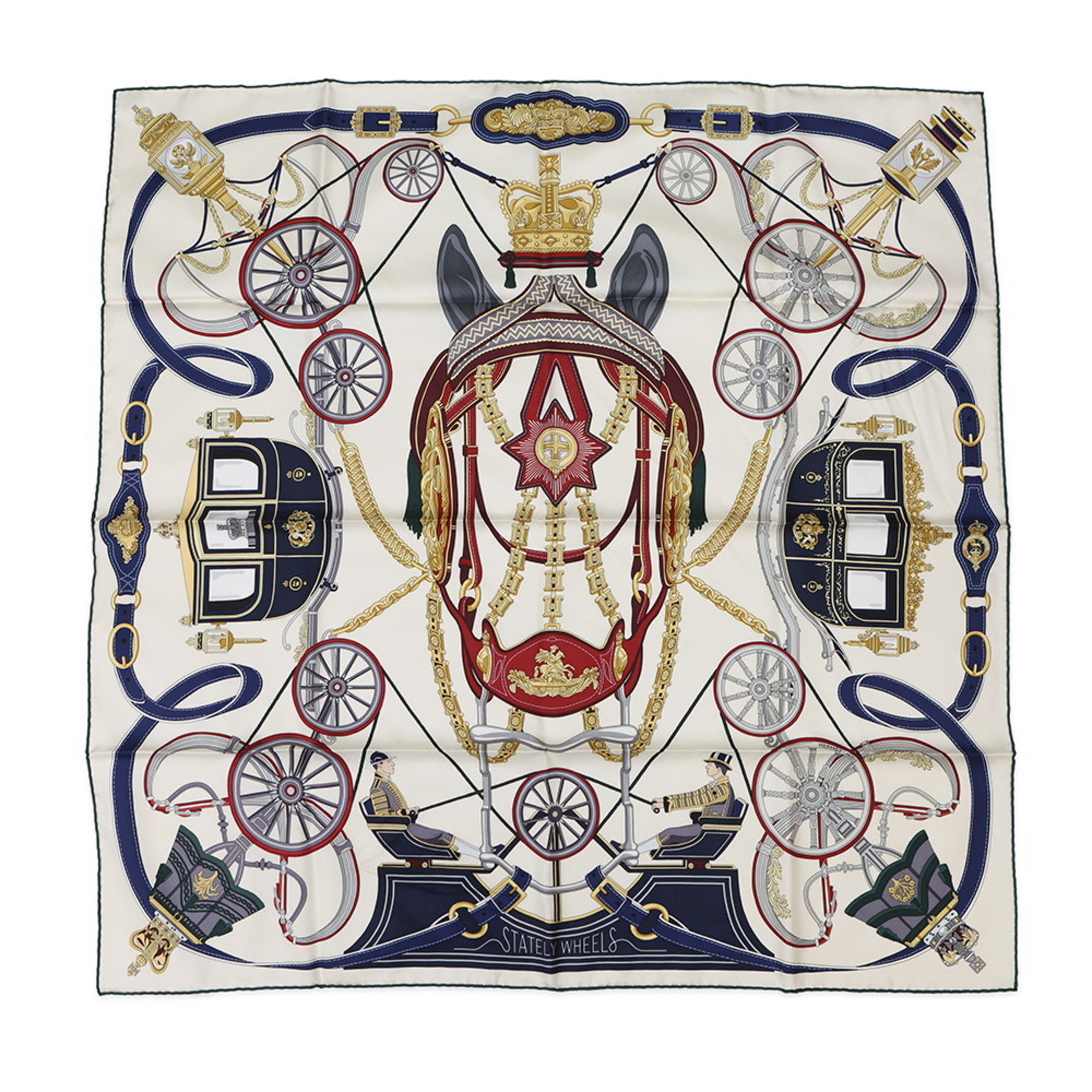 HermÃ¨s Scarf/Muffler CarrÃ© 90 Stately Wheels HERMES Silk 2025