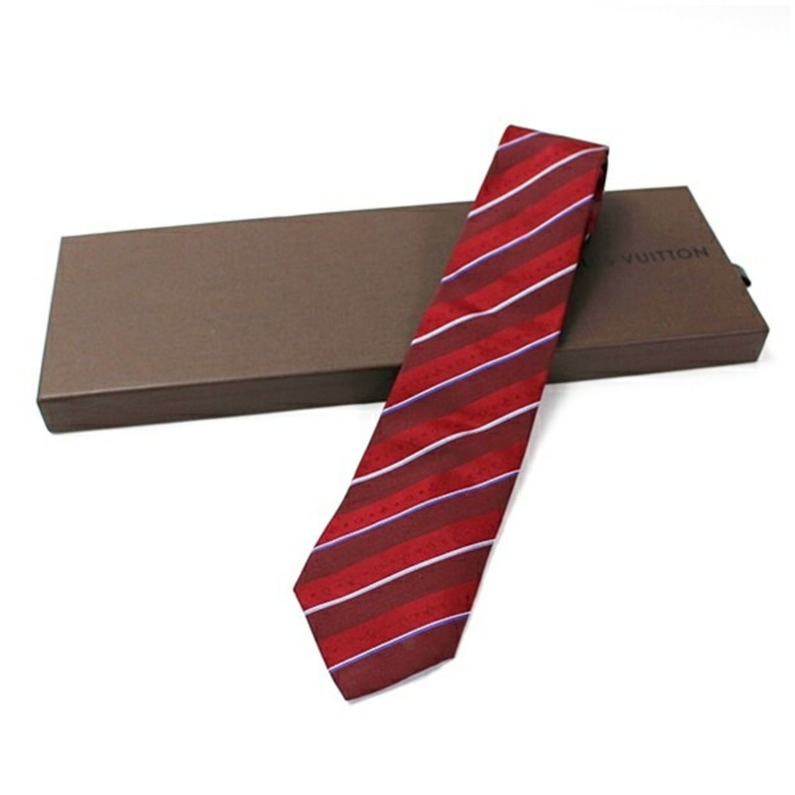 Louis Vuitton Silk Striped Tie for Men, Slim Fit