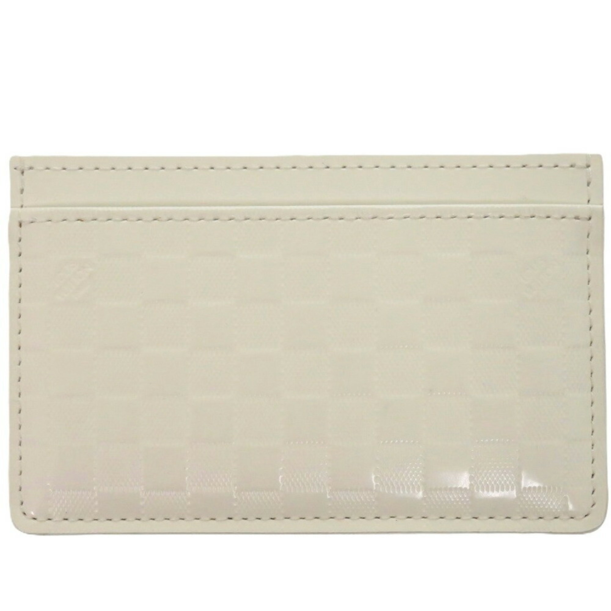 Like new Louis Vuitton Damier Facet Porte Carte Sample Leather Creme LV 0900 White Card Case LOUIS VUITTON