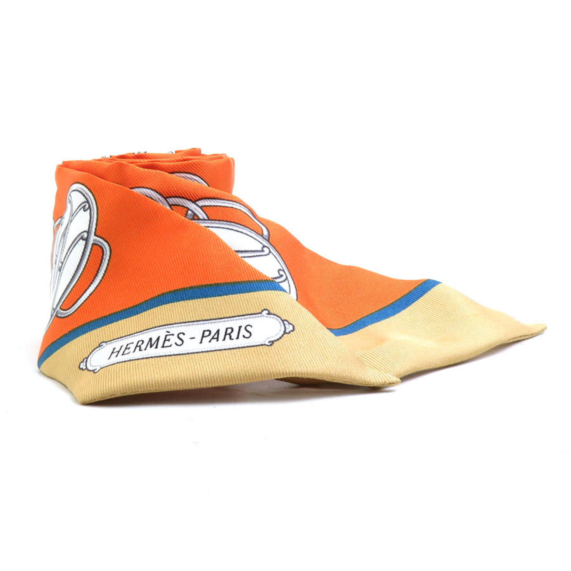 Hermes HERMES Scarf/Muffler Twilly Silk Orange Multicolor Women’s e60406a