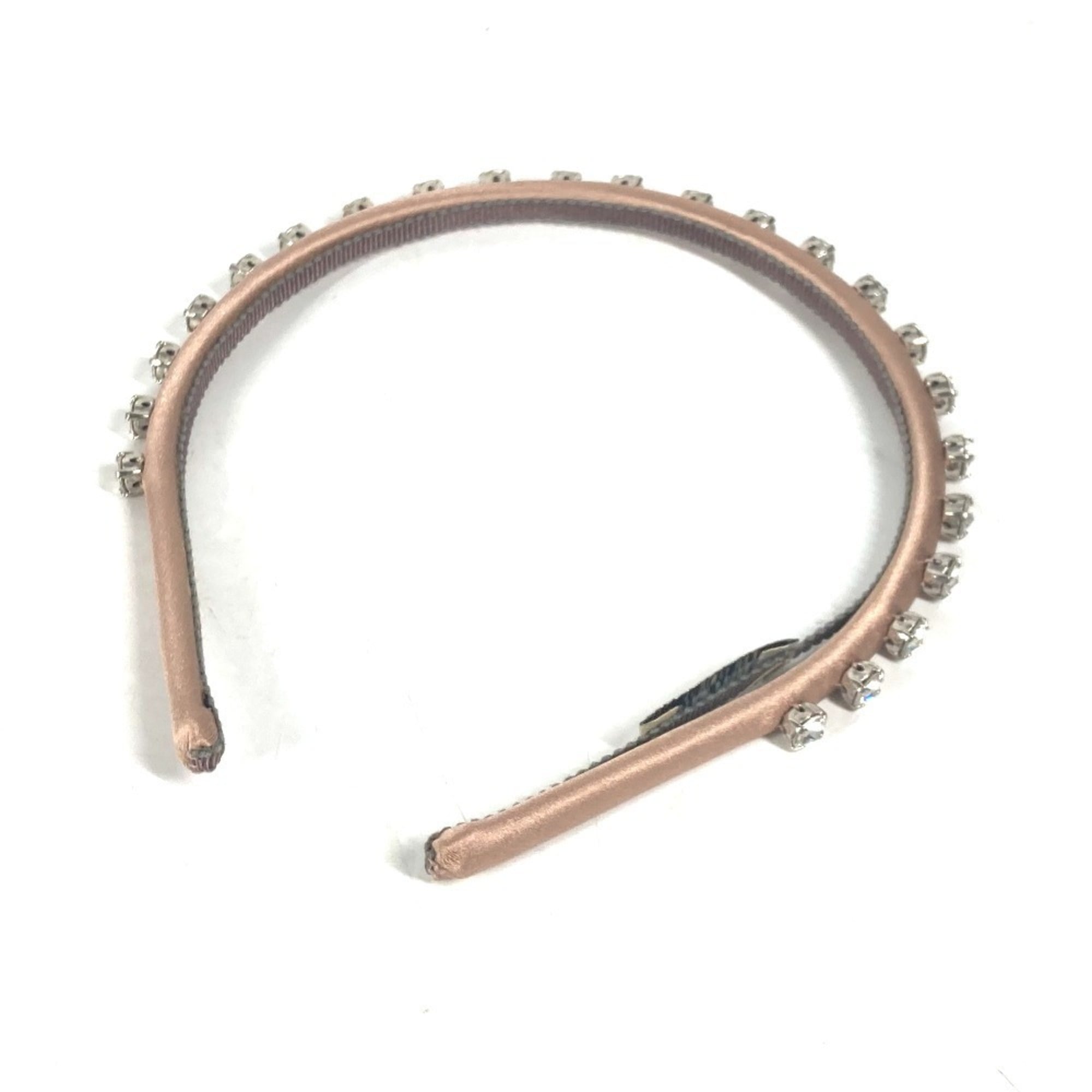 Miu Miu MIU Pearl Hair Accessory Headband Hairband Velour Women’s Black