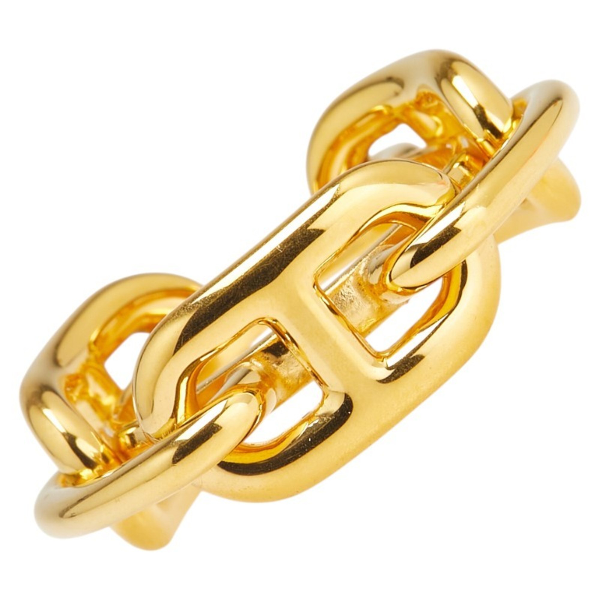 Hermes Chaine d’Ancre scarf ring, gold plated, for women.
