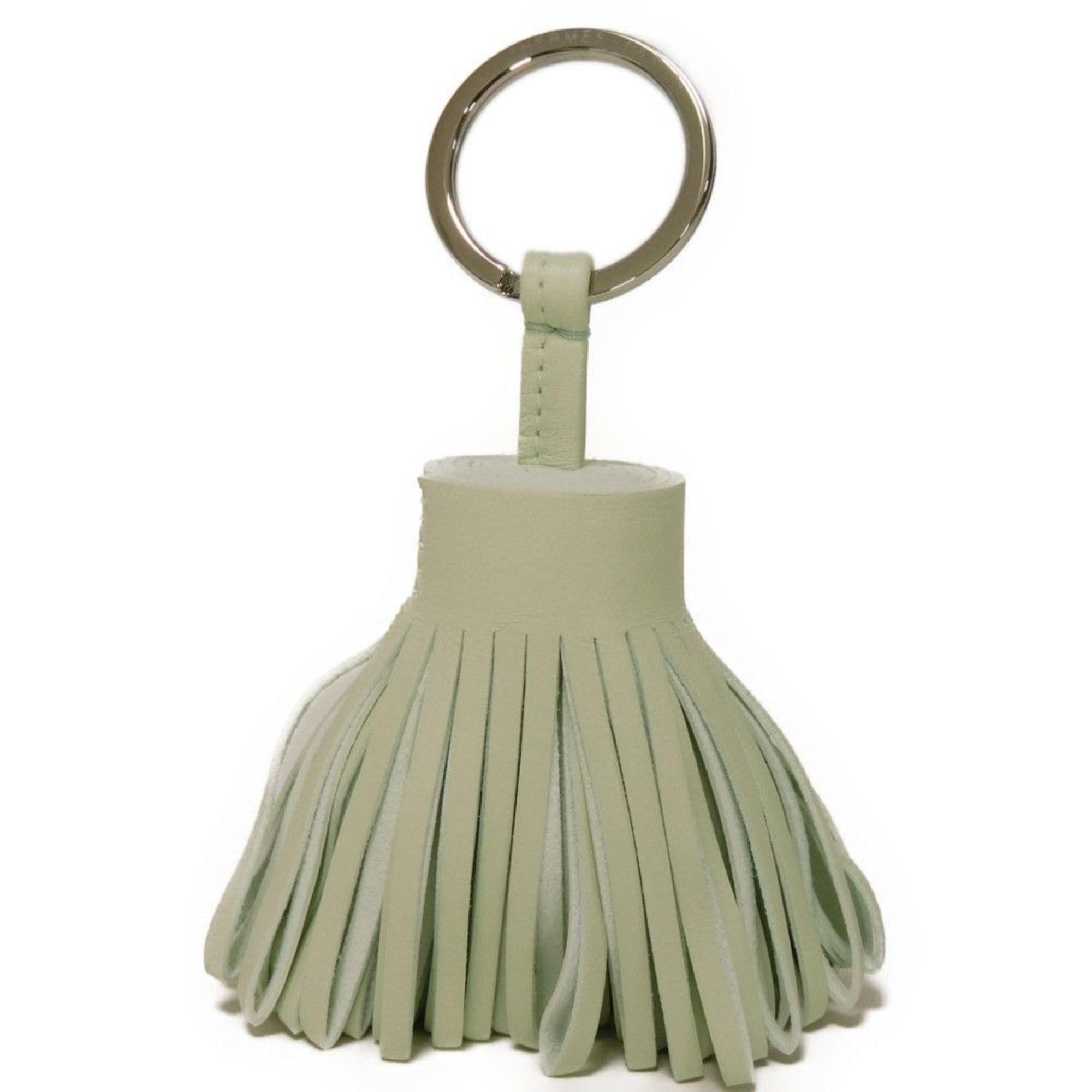 Hermes HERMES Keychain Carmen Pastel Light Green Charm Keyring Unused Ring Anjou Milo Vert Fizz W Engraved Men’s Women’s