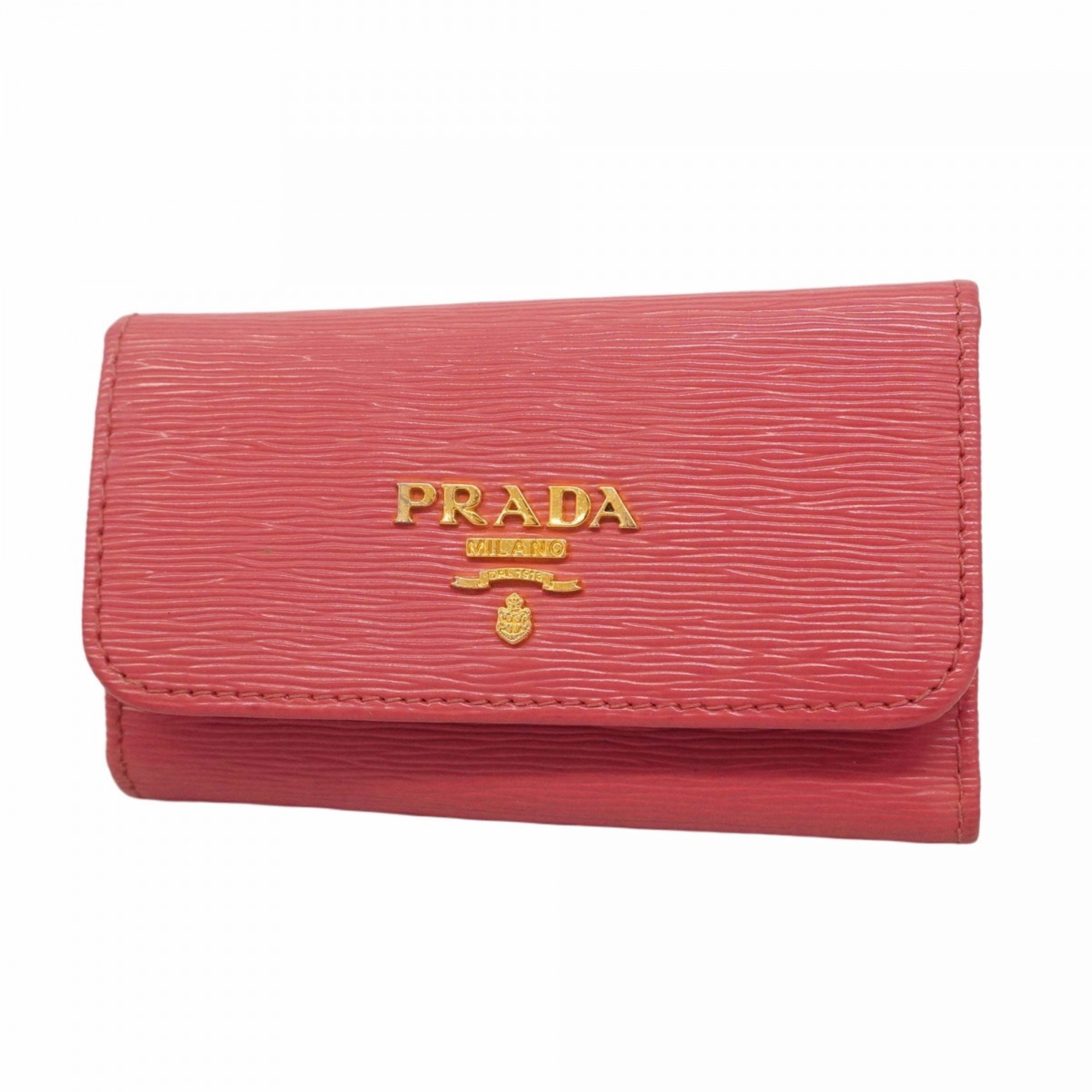 Prada Accessory Key Case in Saffiano Leather, Pink, Women’s