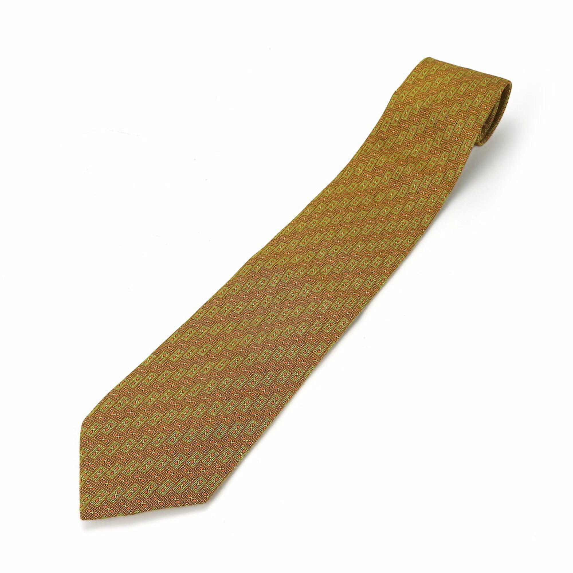 FENDI Necktie Silk Green Orange Men’s