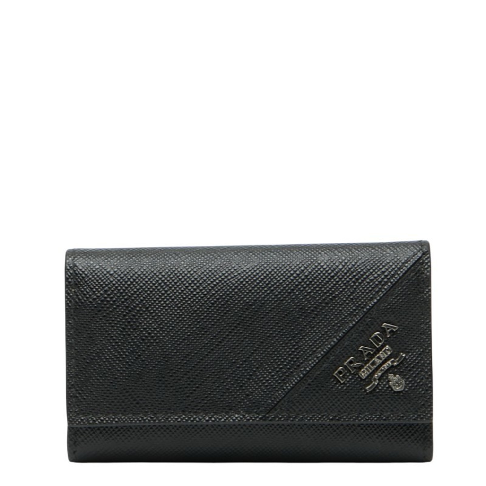 Prada 6-ring key case, 2PG222, black Saffiano leather, women’s, PRADA