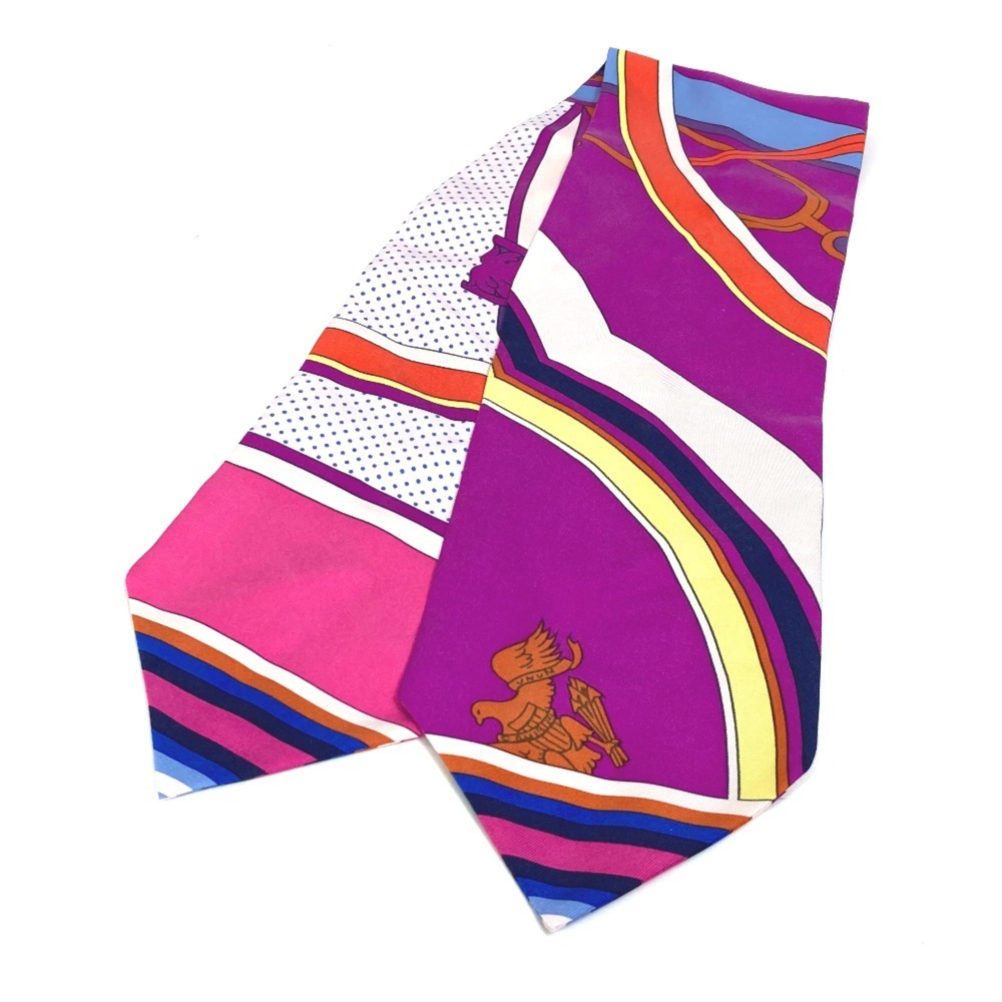 HERMES Twill Up Bandeau Scarf, Silk, Pink, Women’s