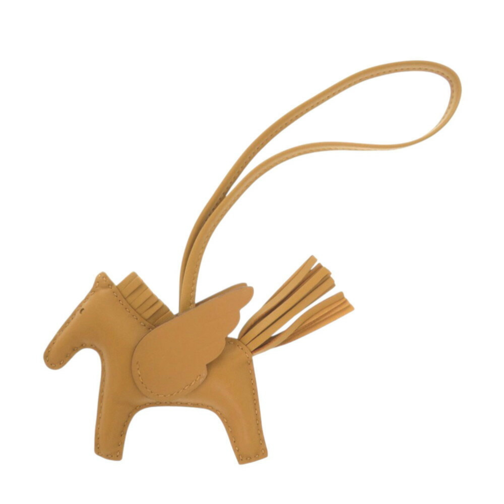 Like new HermÃ¨s Rodeo Pegasus PM Annu Milo Sesame B stamp (2023) bag charm keychain 1556HERMES