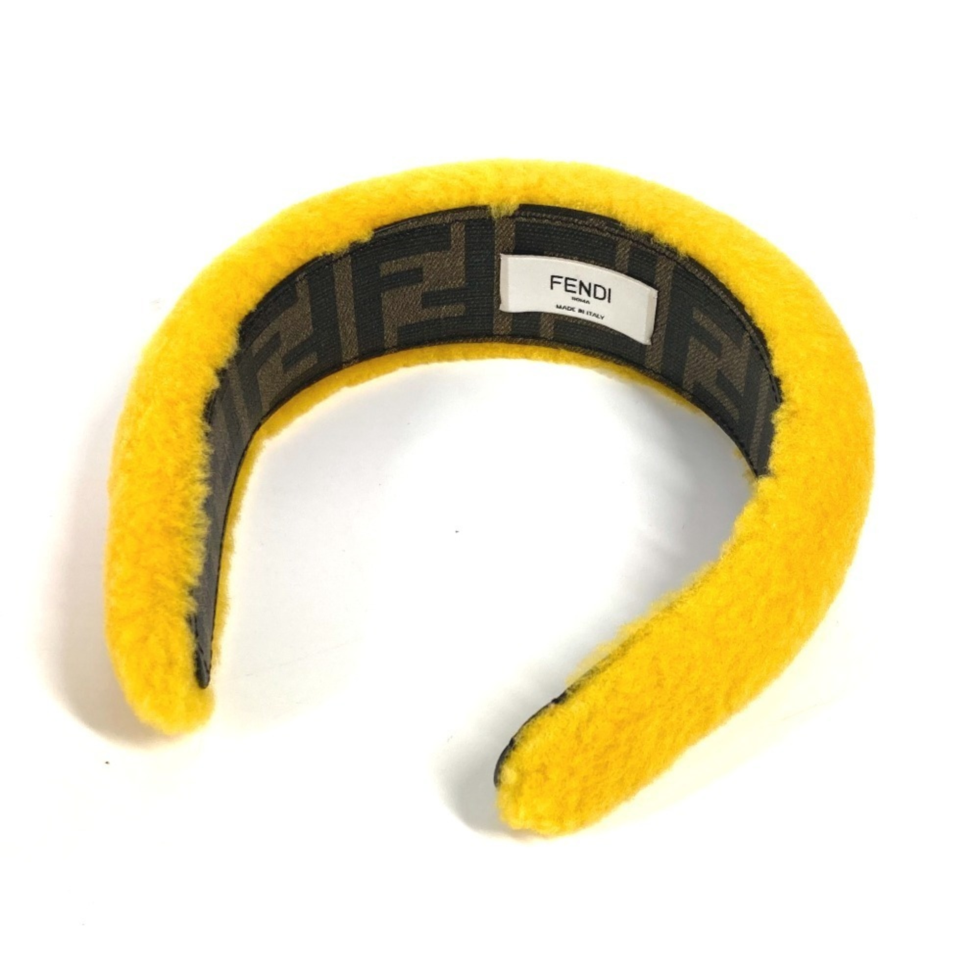 FENDI fur hair accessories headband band women’s yellow