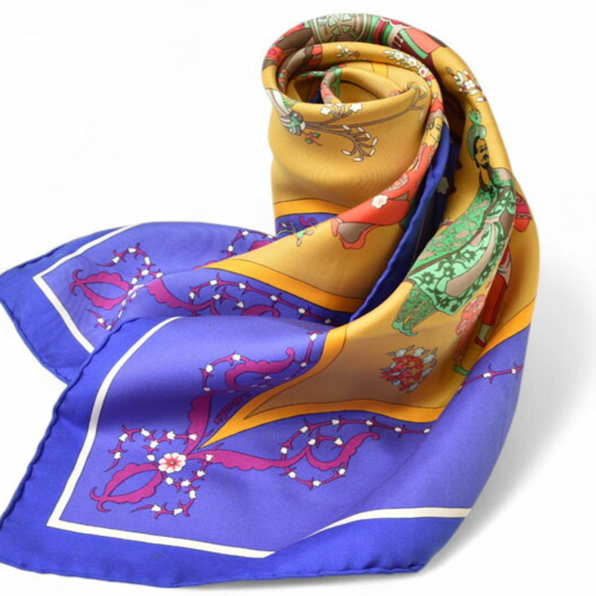 Hermes HermÃ¨s CarrÃ© 90 Scarf, Silk Twill, Poesie Persane, Blue Violet