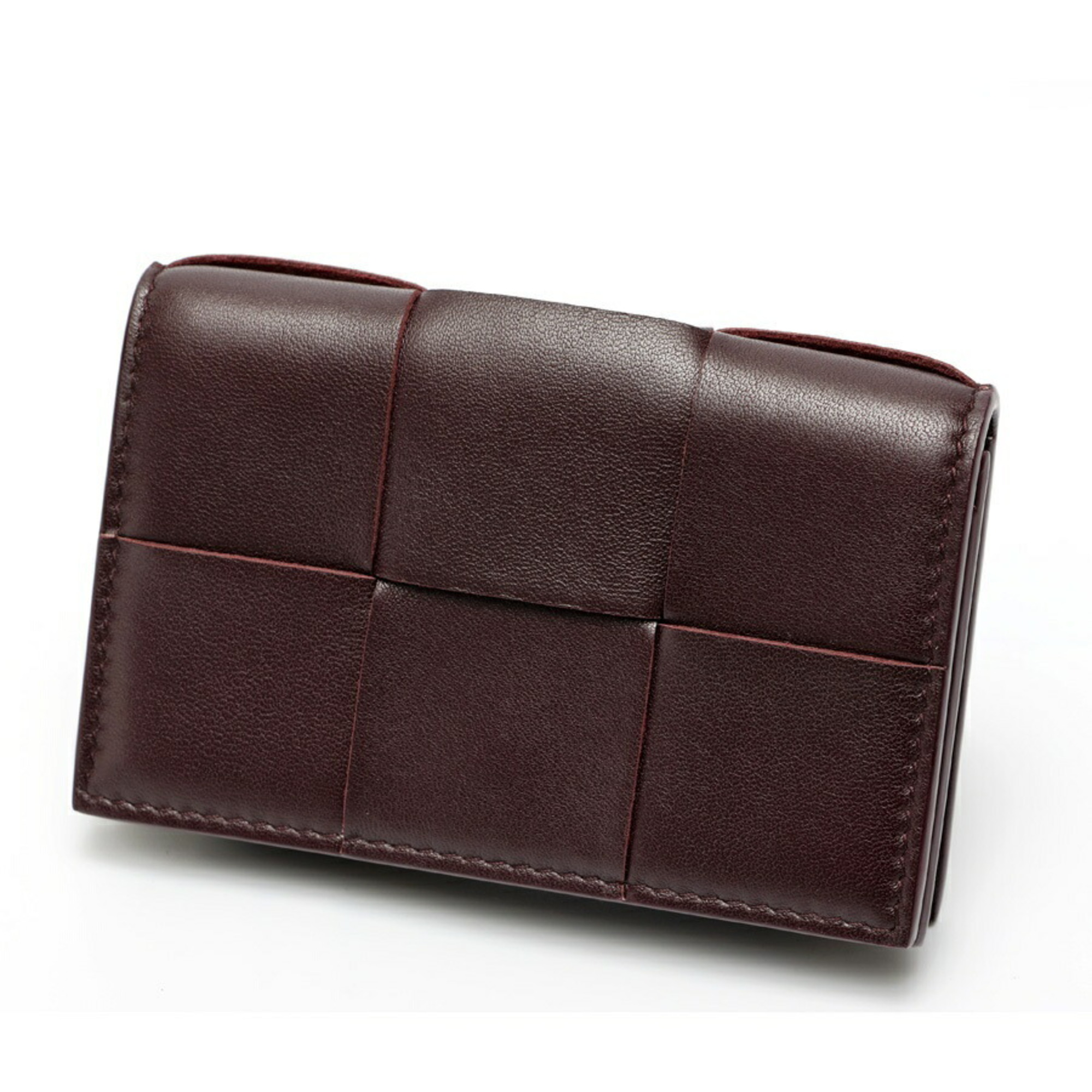 Bottega Veneta Cassette Card Case 679849 Intrecciato Leather Bordeaux S-158579