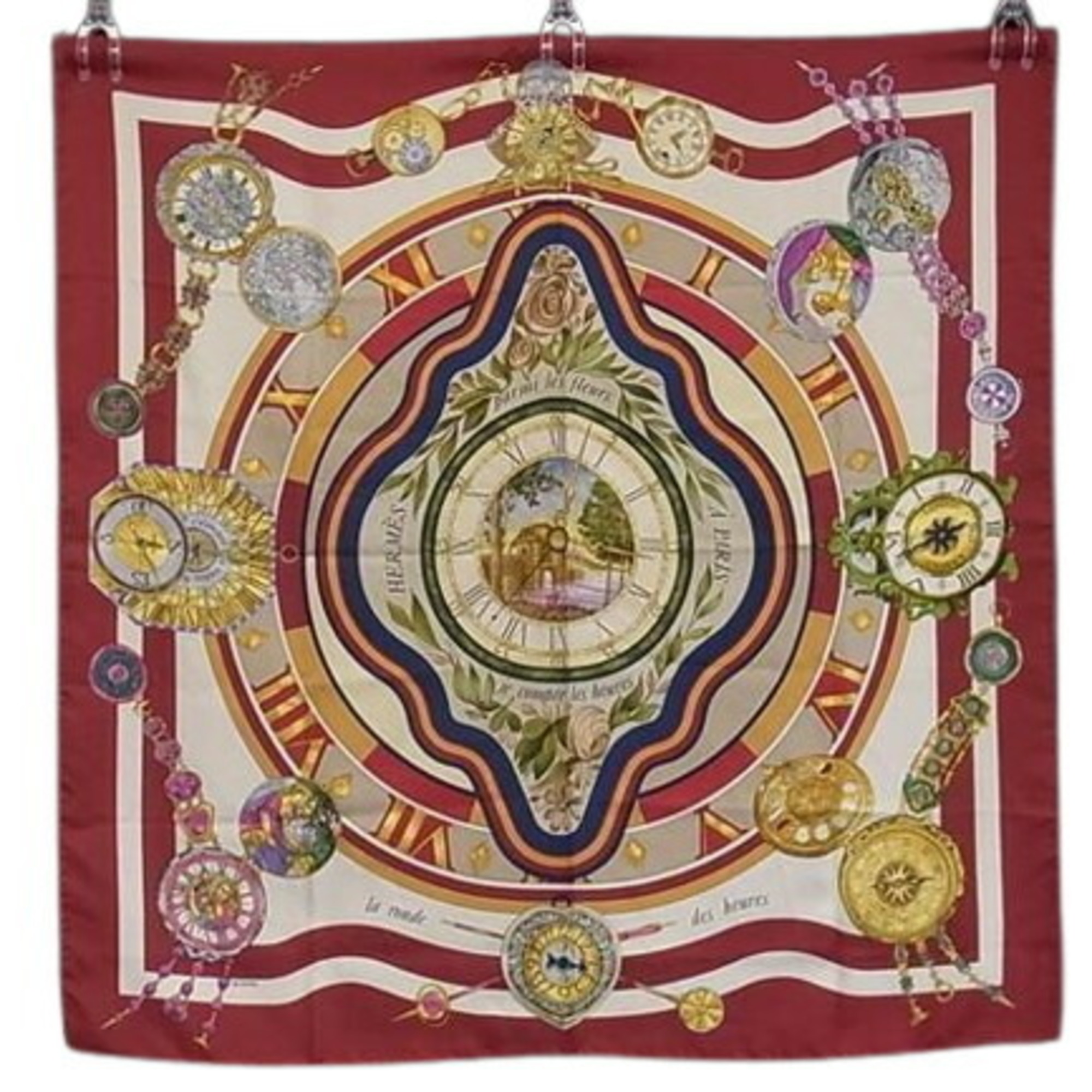 HERMES Hermes Scarf/Muffler Carre 90 – Multicolor 100% Silk Women’s parmi les fleurs je compt Time to spend among flowers