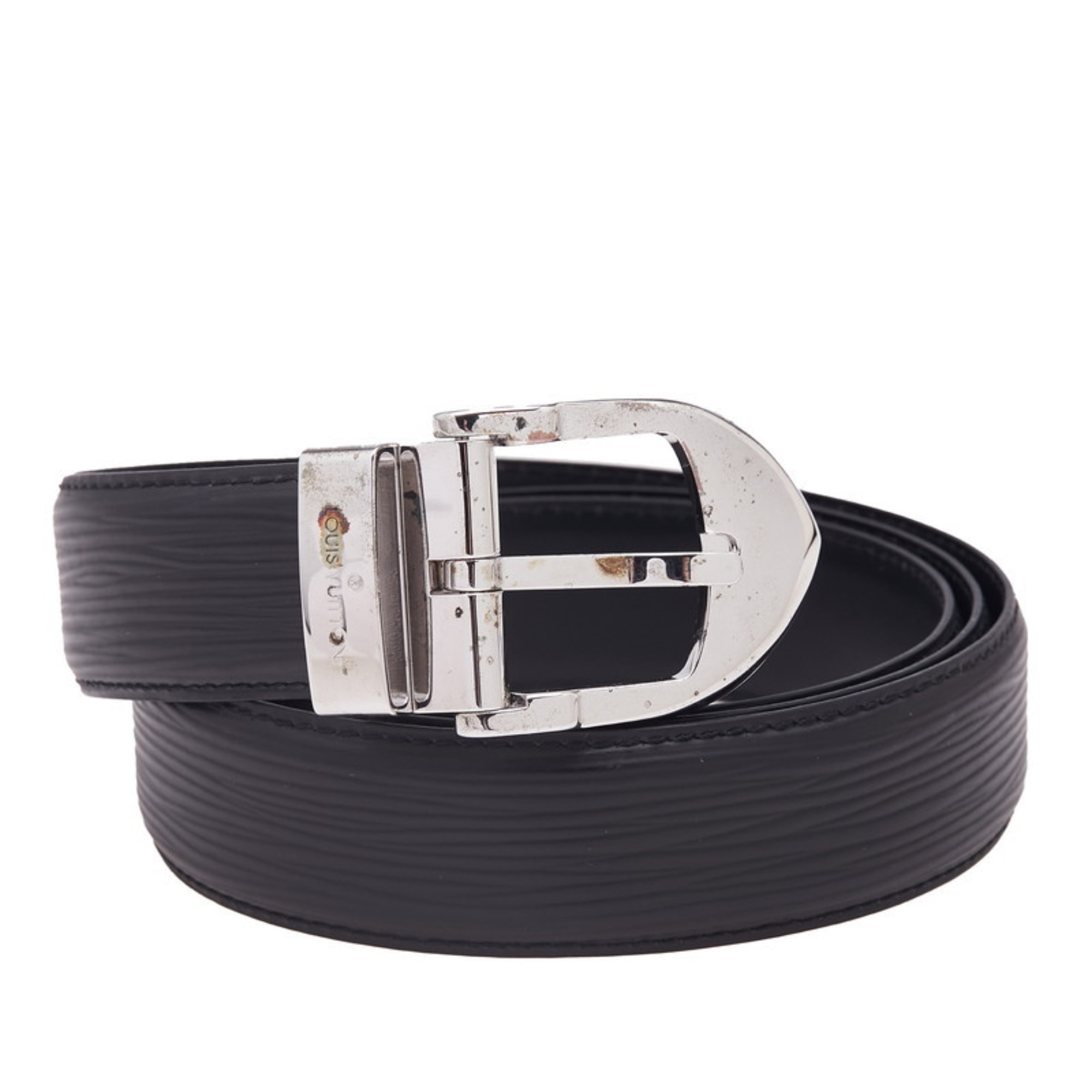 Louis Vuitton Epi Santur Classic Belt, Size 110 (44), Black Noir Leather, M6833W, Men’s, LOUIS VUITTON