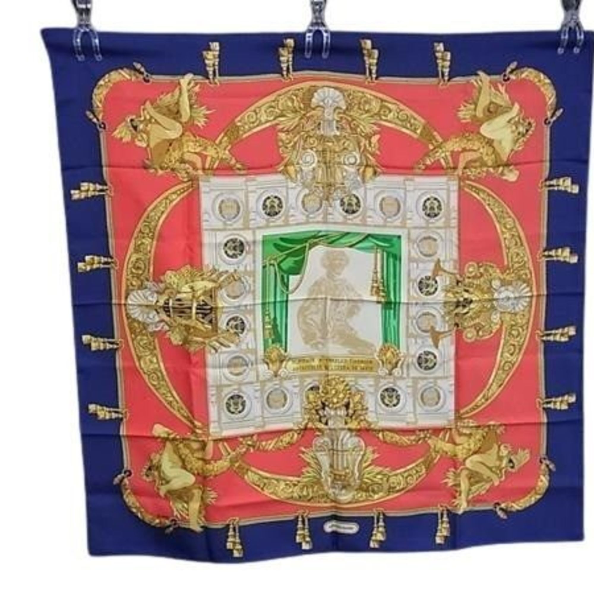 HERMES CarrÃ© 90 Multicolor Silk Scarf for Women, Hommage a Charles Garnier, Tribute to Garnier