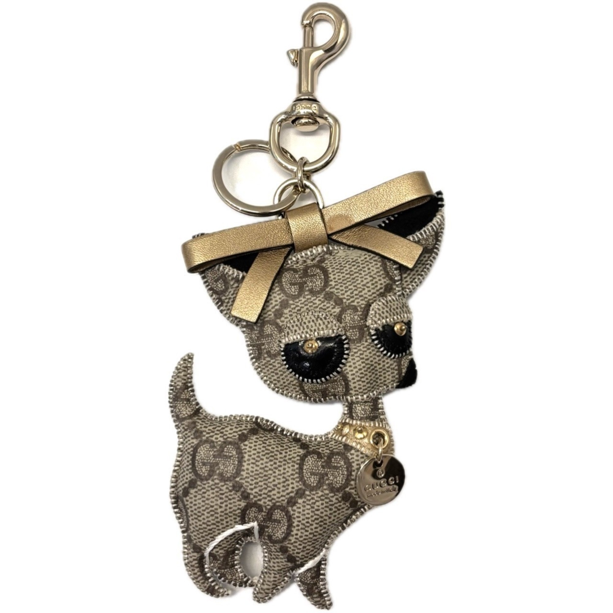 Gucci GG Plus Guccioli Chihuahua Charm Bag Keychain Key Ring 206081 GUCCI