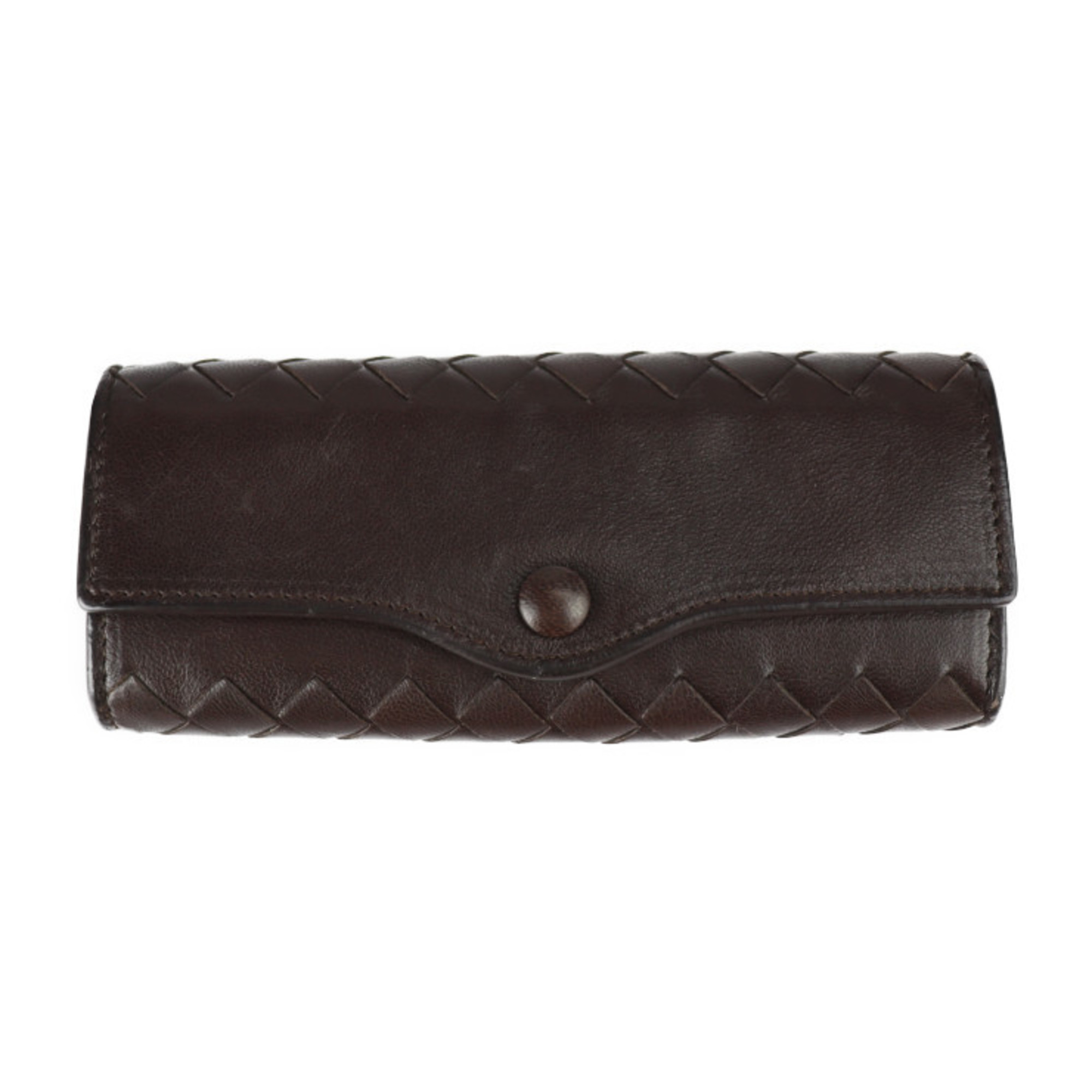 BOTTEGAVENETA Bottega Veneta Intrecciato Key Case 120740 Leather Dark Brown Tri-fold 5-ring Ring R2219093007131