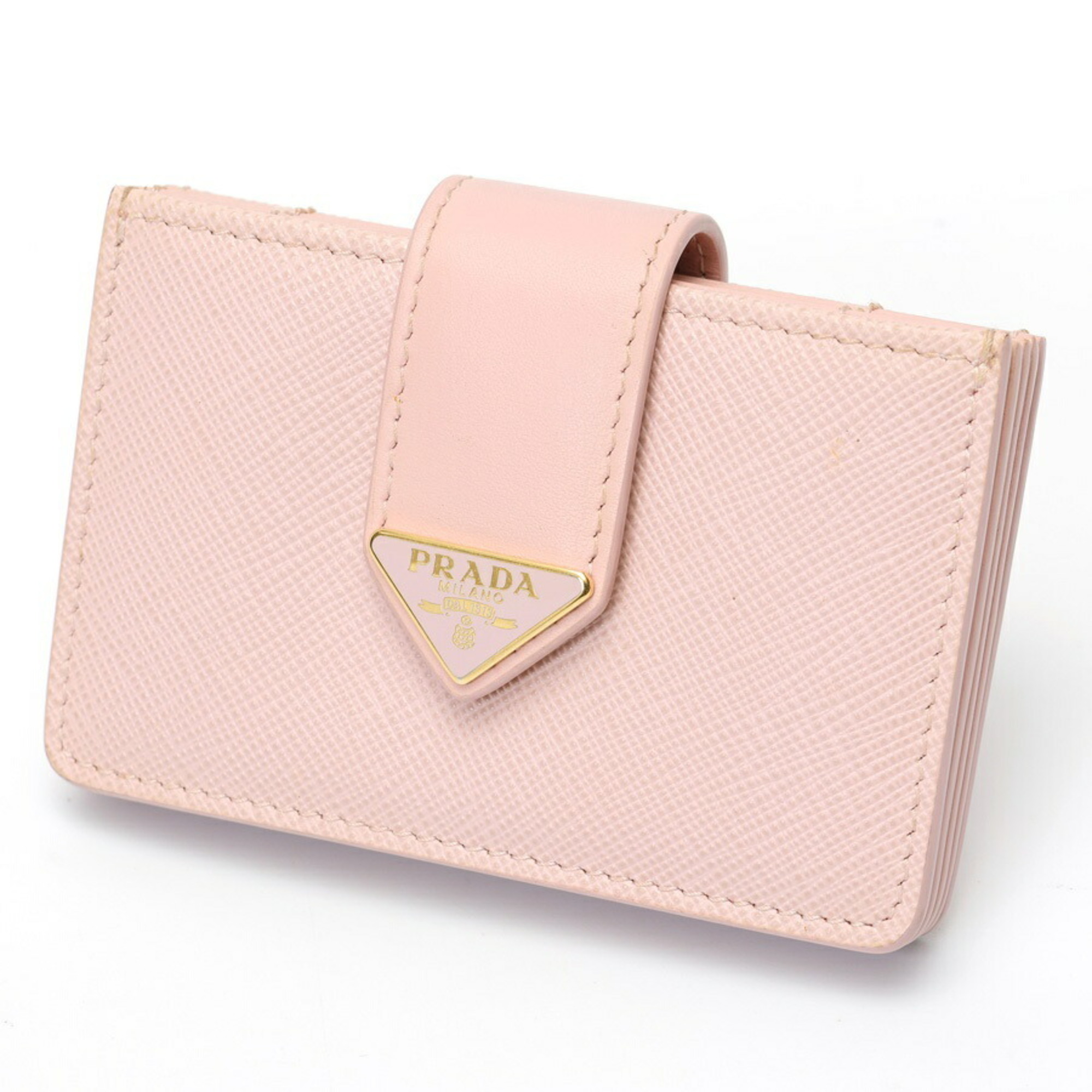 PRADA Accordion Card Holder Case 1MC211 Saffiano Leather Pink S-159269