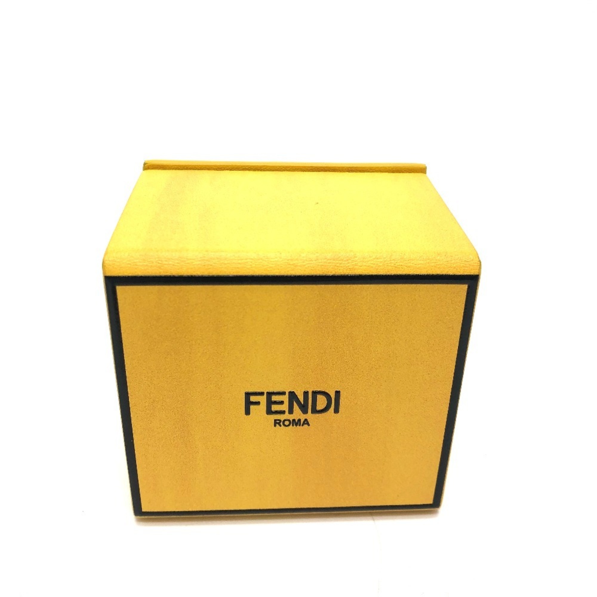FENDI 7AR894 Accessory Box Charm Keychain Leather Women’s Yellow