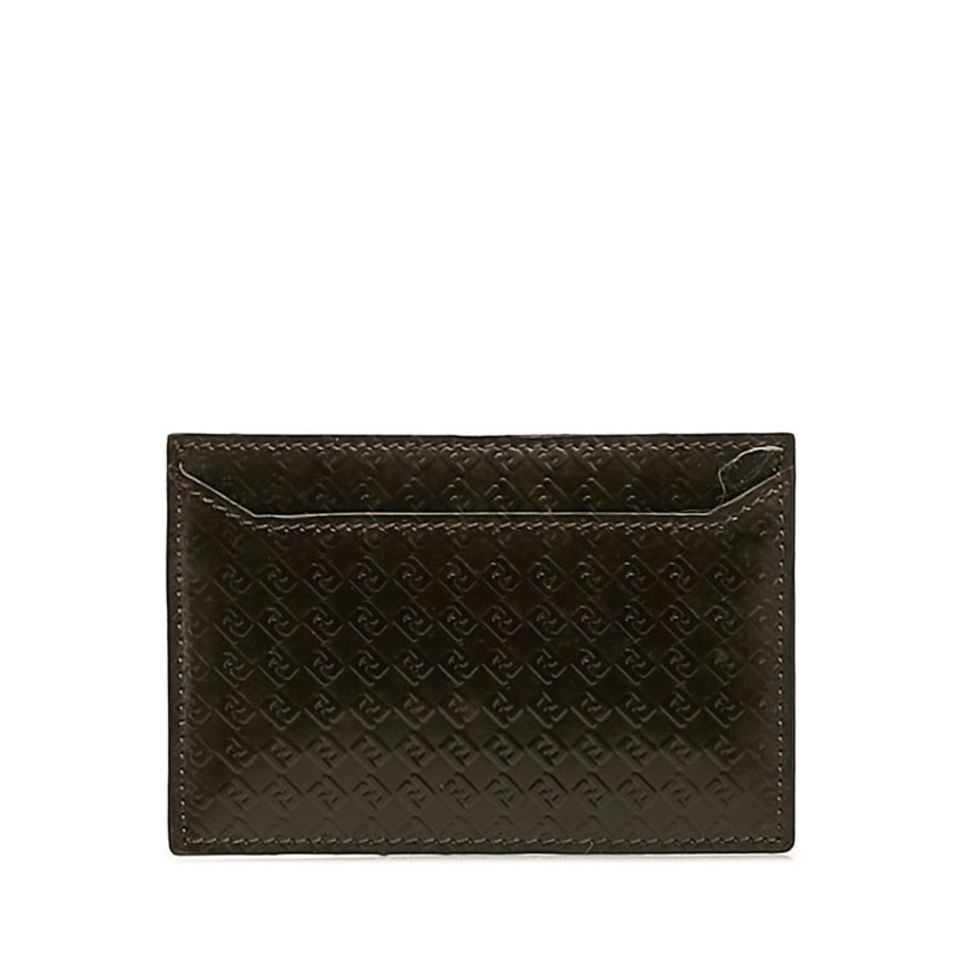 FENDI Card Case 7M0012 Brown Leather Women’s