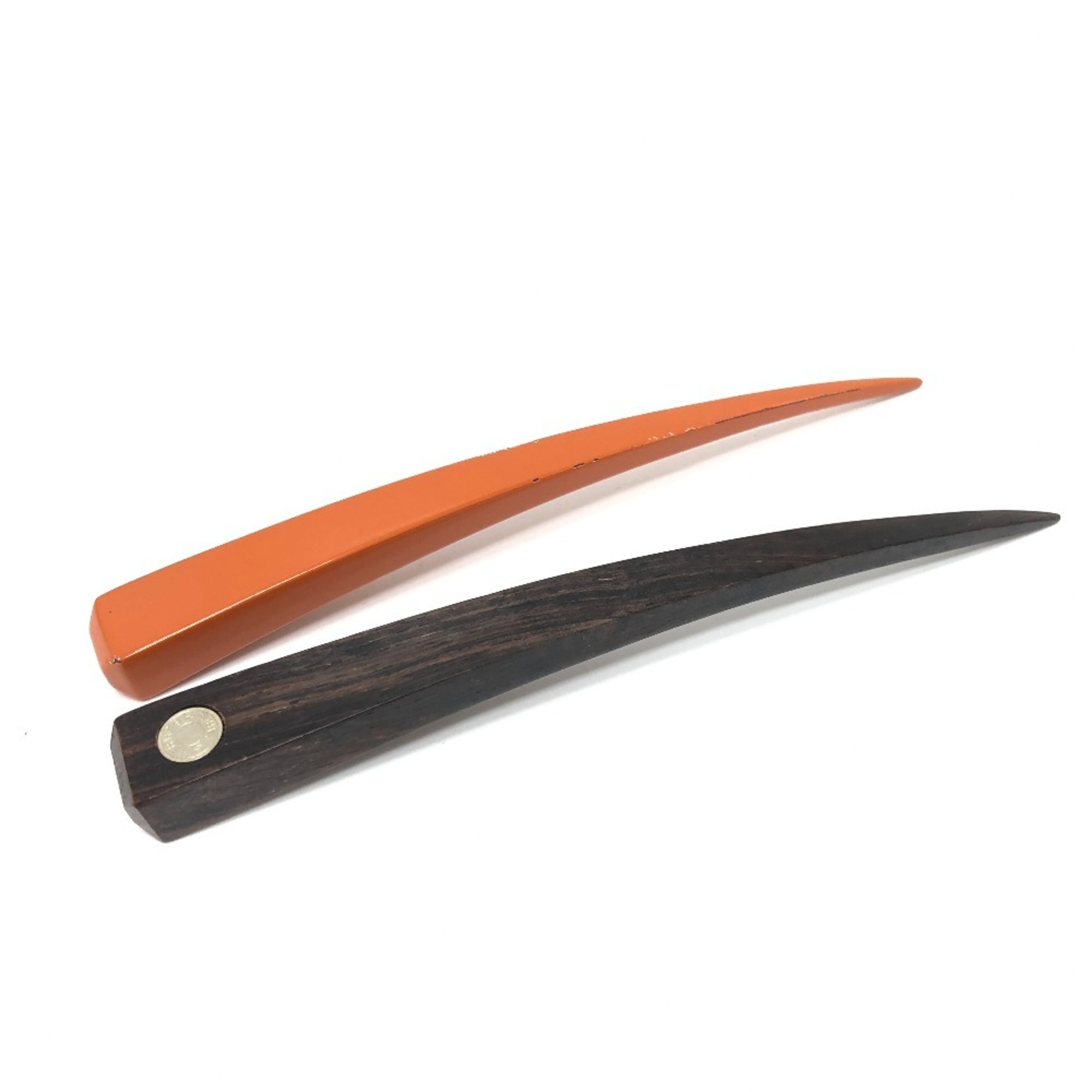 HERMES Hermes Hair Accessories Picks Kanzashi Hairpin Serie 2-piece Set Pair Hairpins Pins Wood Women’s Brown