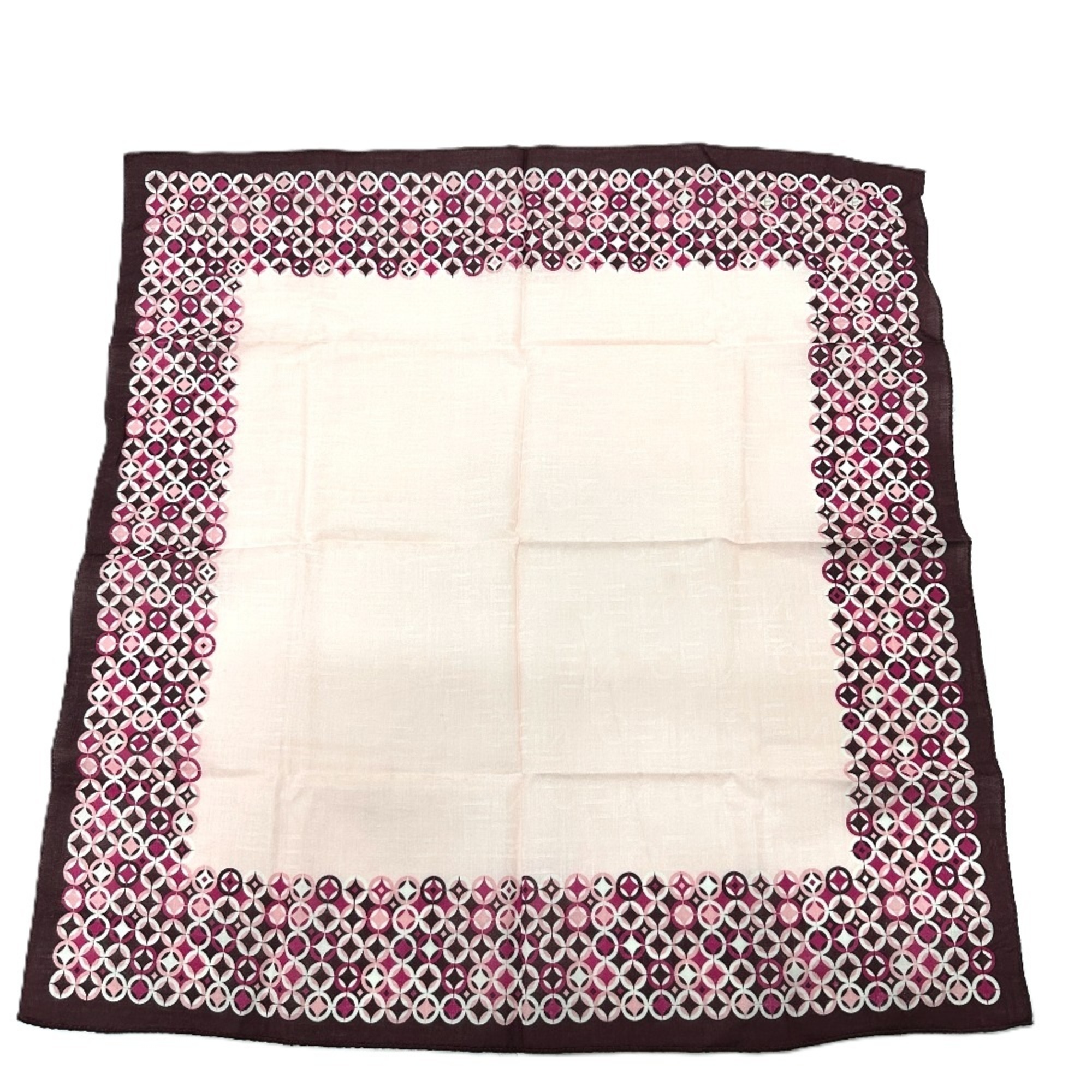 CELINE Logo Handkerchief Scarf Cotton Women’s Wine Red