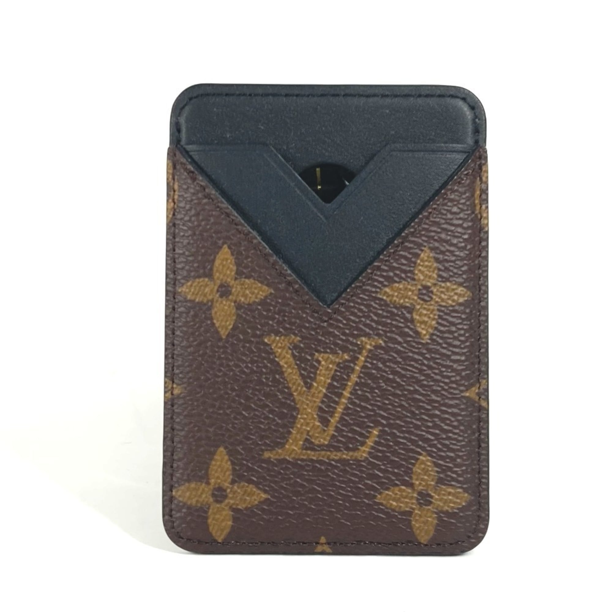 LOUIS VUITTON M13185 Monogram Macassar Porto Carte Magnet Business Card Holder Pass Case Holder/Card Canvas Men’s Women’s Brown Like New