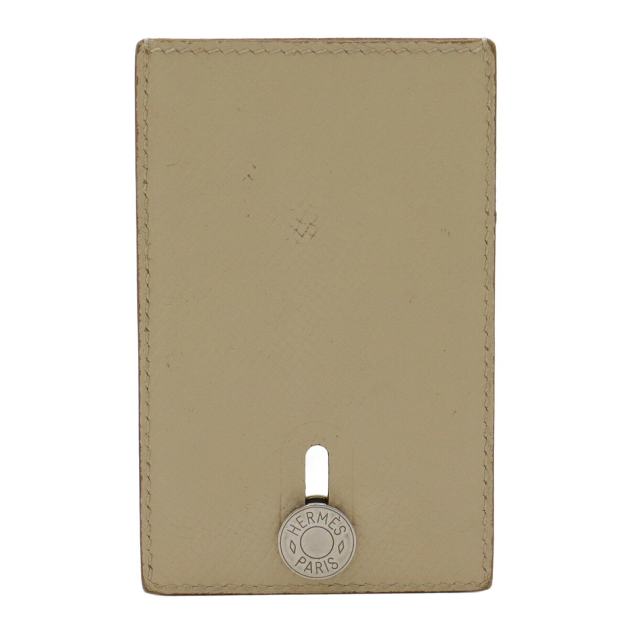 HERMES Serie Diavolo Card Case, Holder, Business Pass Epsom Leather, Light Beige, â–¡M Stamp