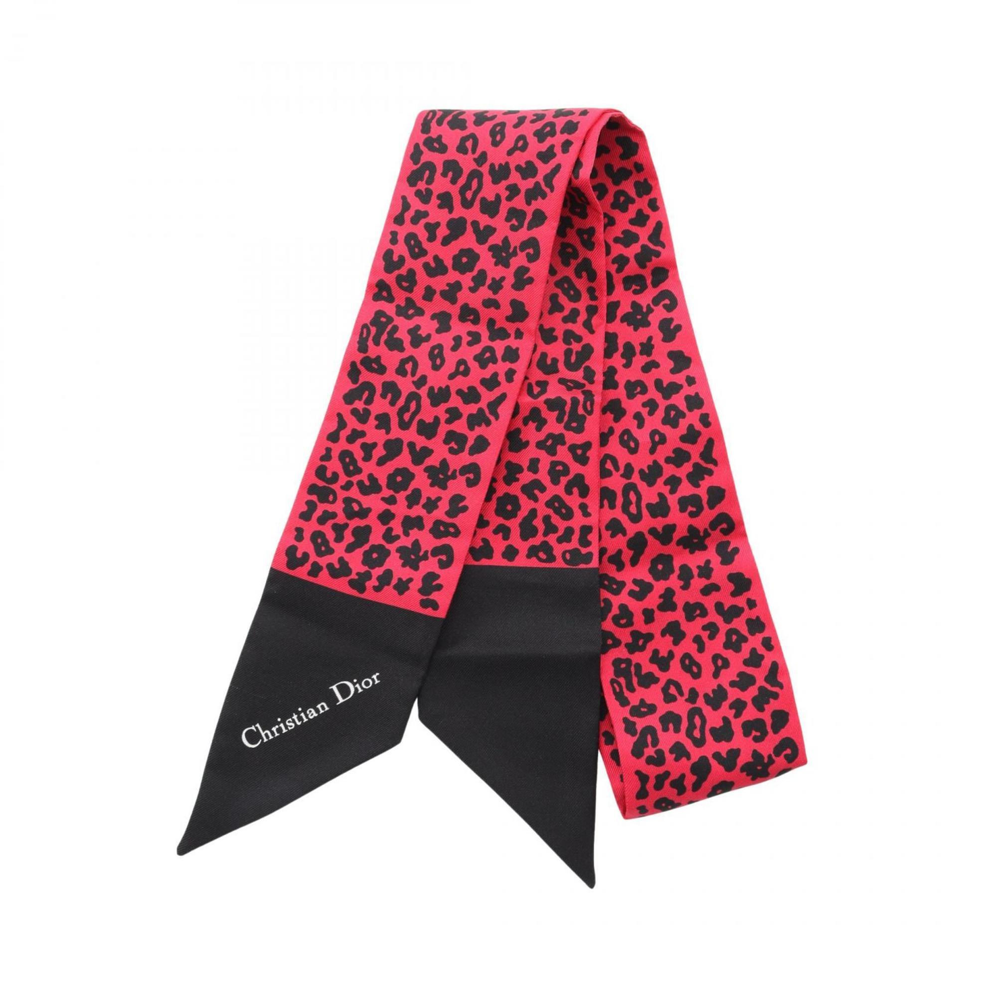 Christian Dior Dior Mitzah Scarf, Silk, Women’s, Red and Black
