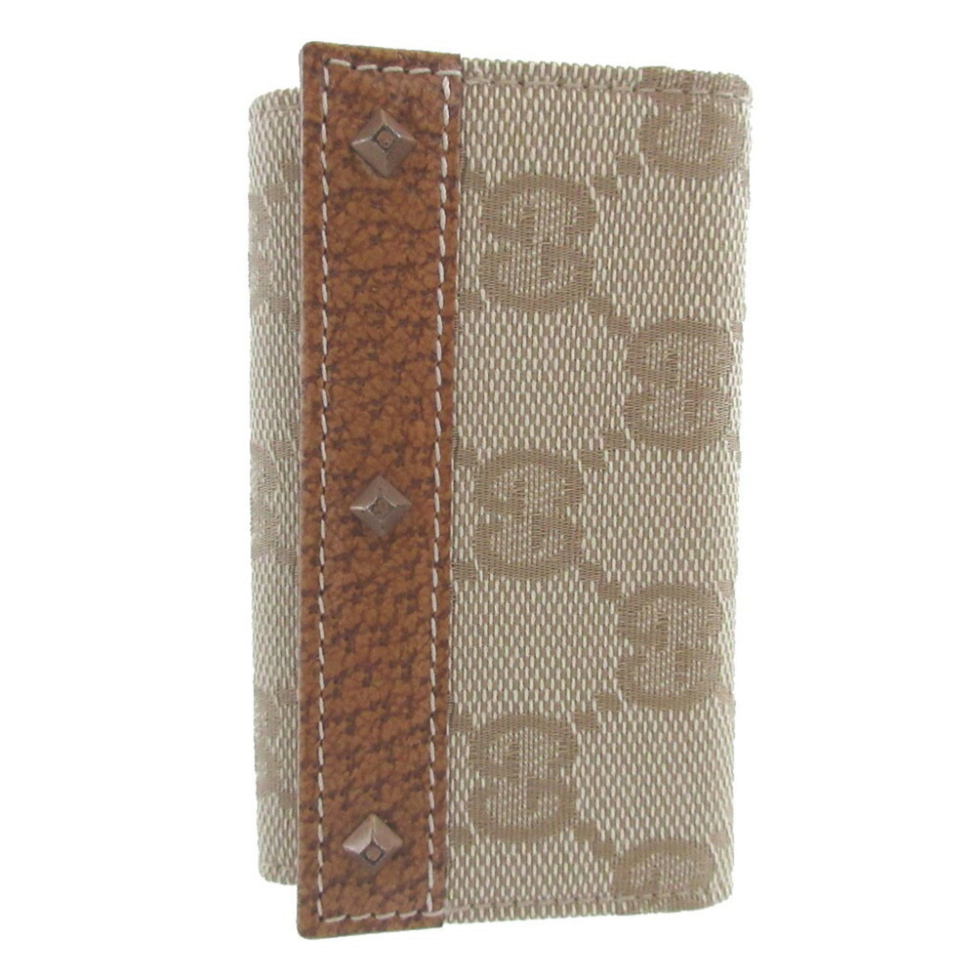 Like new Gucci 120925 Studded GG Canvas Leather Beige Brown 6-ring Key Case 1347GUCCI