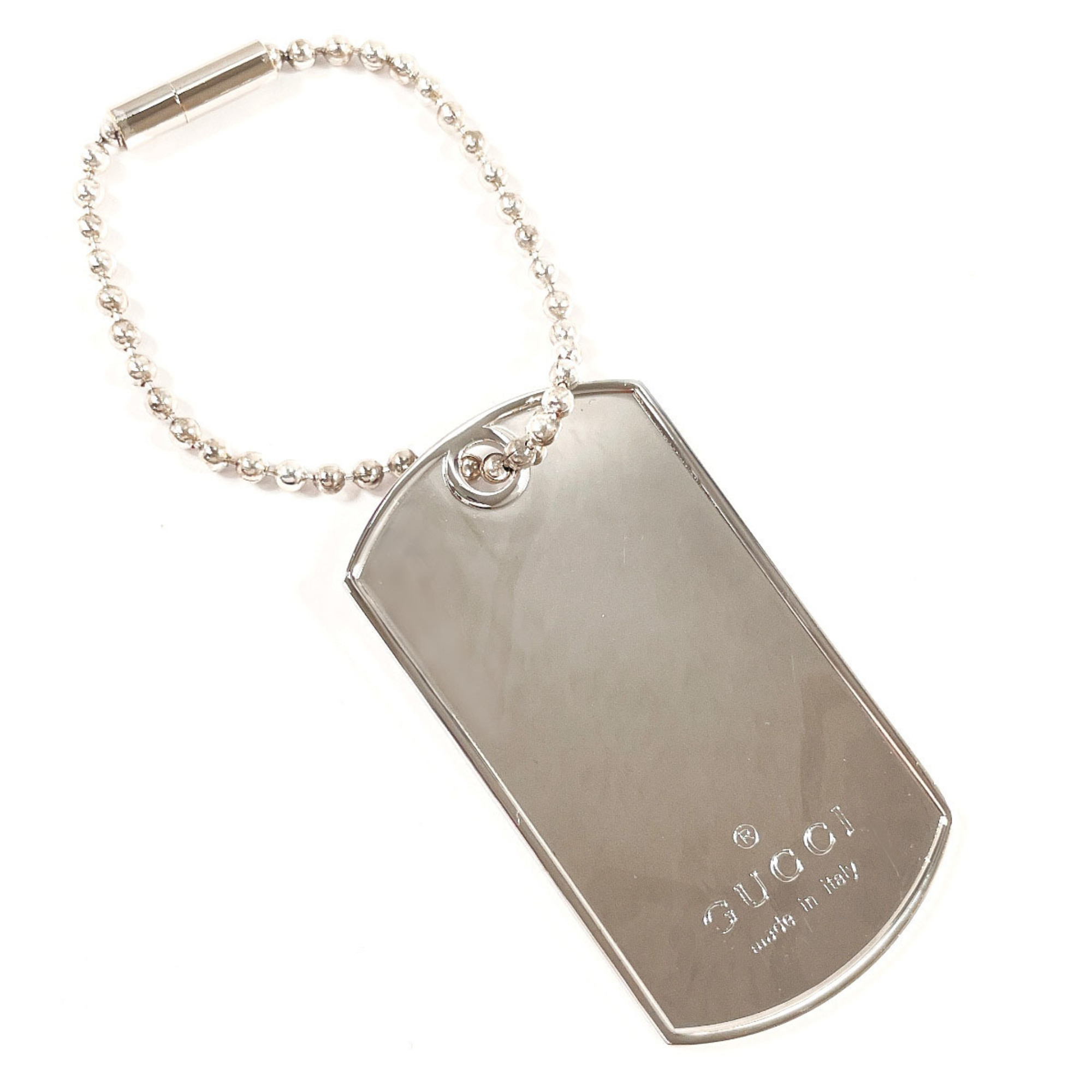 GUCCI Dog Tag Ball Chain Keychain in Sterling Silver (925) – Unisex