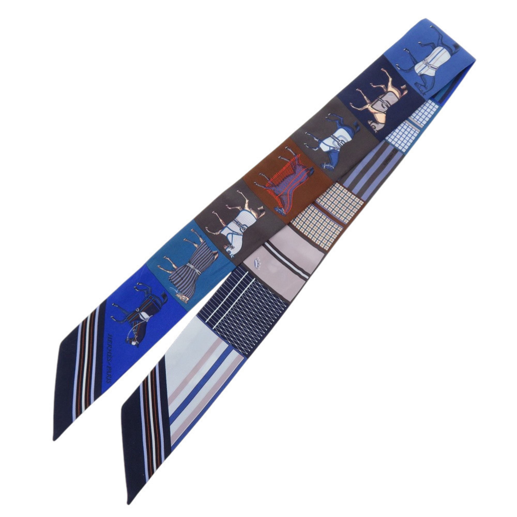 HermÃ¨s Twilly New Horse Coat Couvertures Nouvelles Silk Ciel Blue Roy Vert Scarf Muffler 0133 HERMES