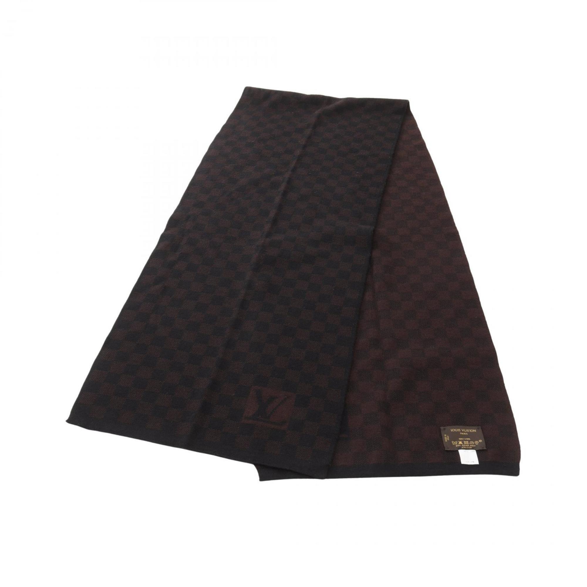 Louis Vuitton Echarpe Petit Damier Scarf, Men’s Wool, Brown and Black