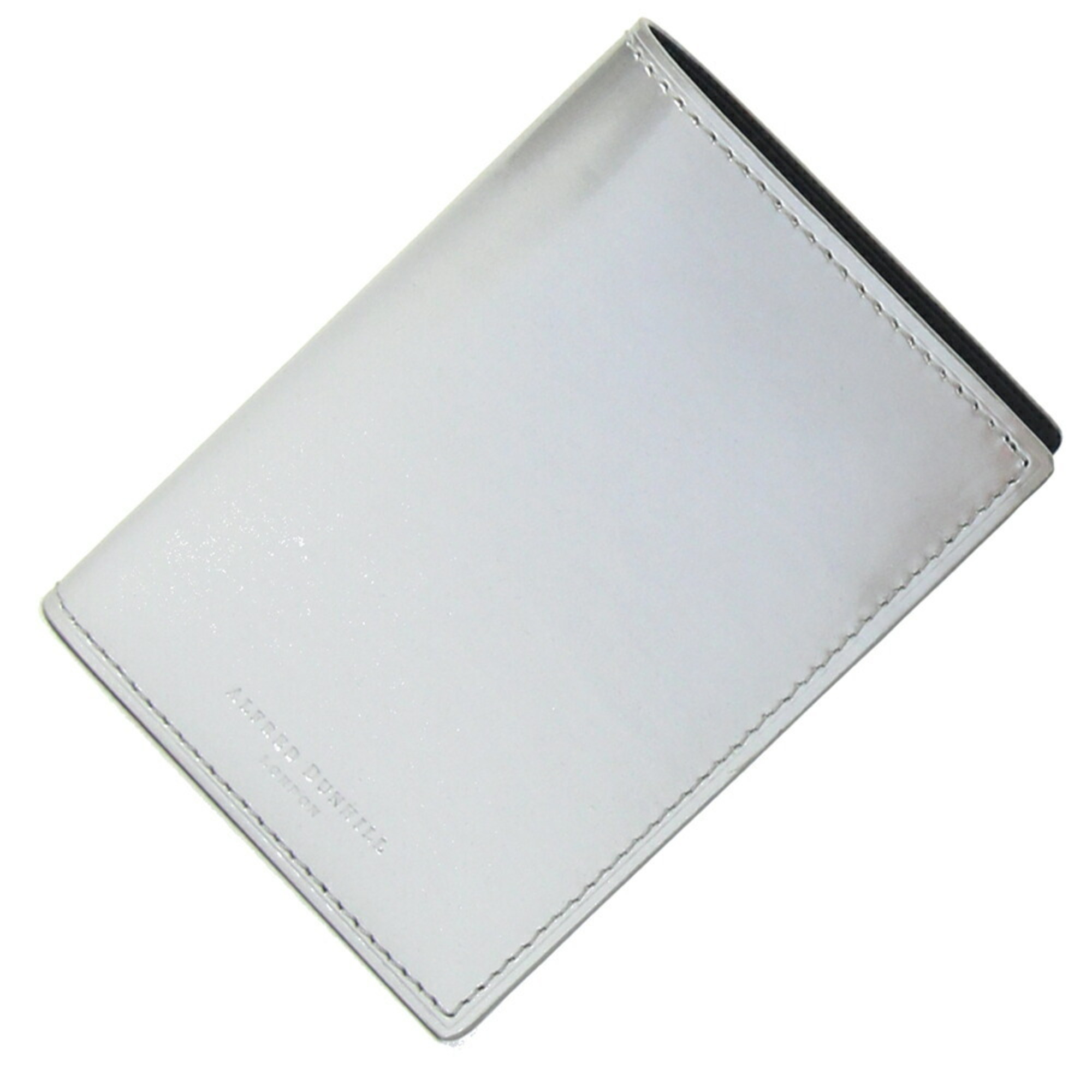 Dunhill Card Case Duke Metallic DU18F2470DC074 Silver Black Patent Leather Pass Business Holder Men’s dunhill