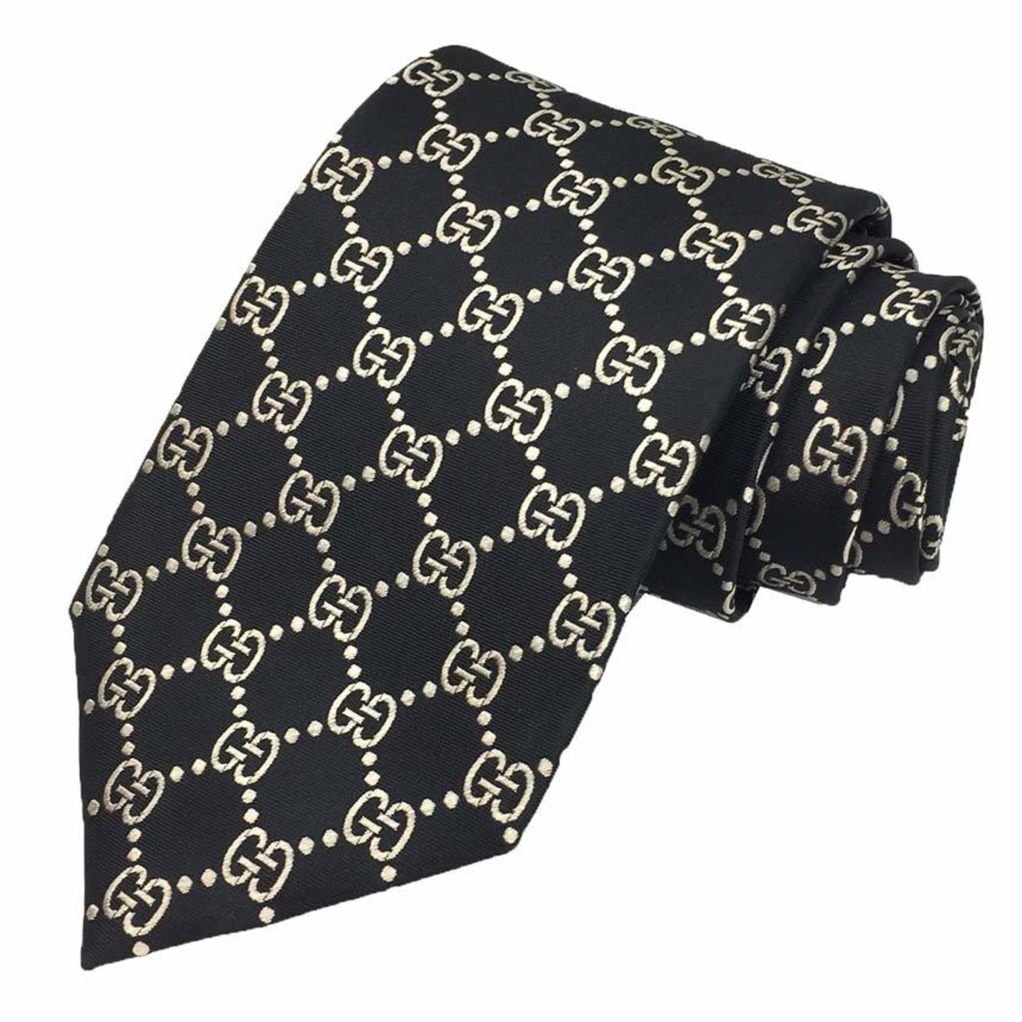 GUCCI Gucci tie GG silk black men’s