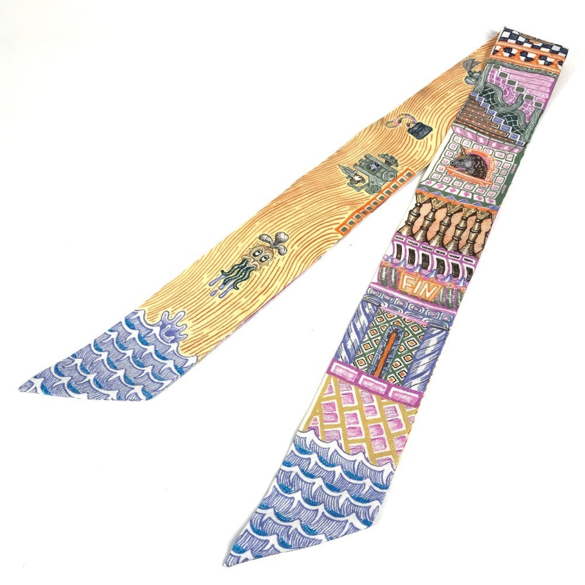 HERMES Twilly Band Scarf, Silk, Women’s, Multicolor