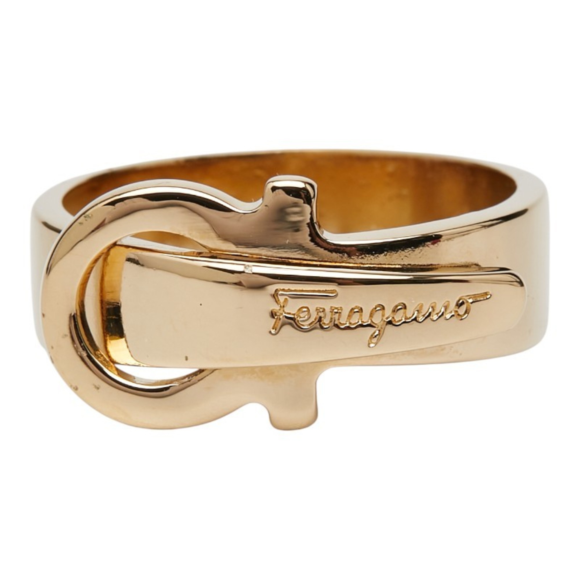 Salvatore Ferragamo Gancini scarf/muffler ring, gold plated, for women